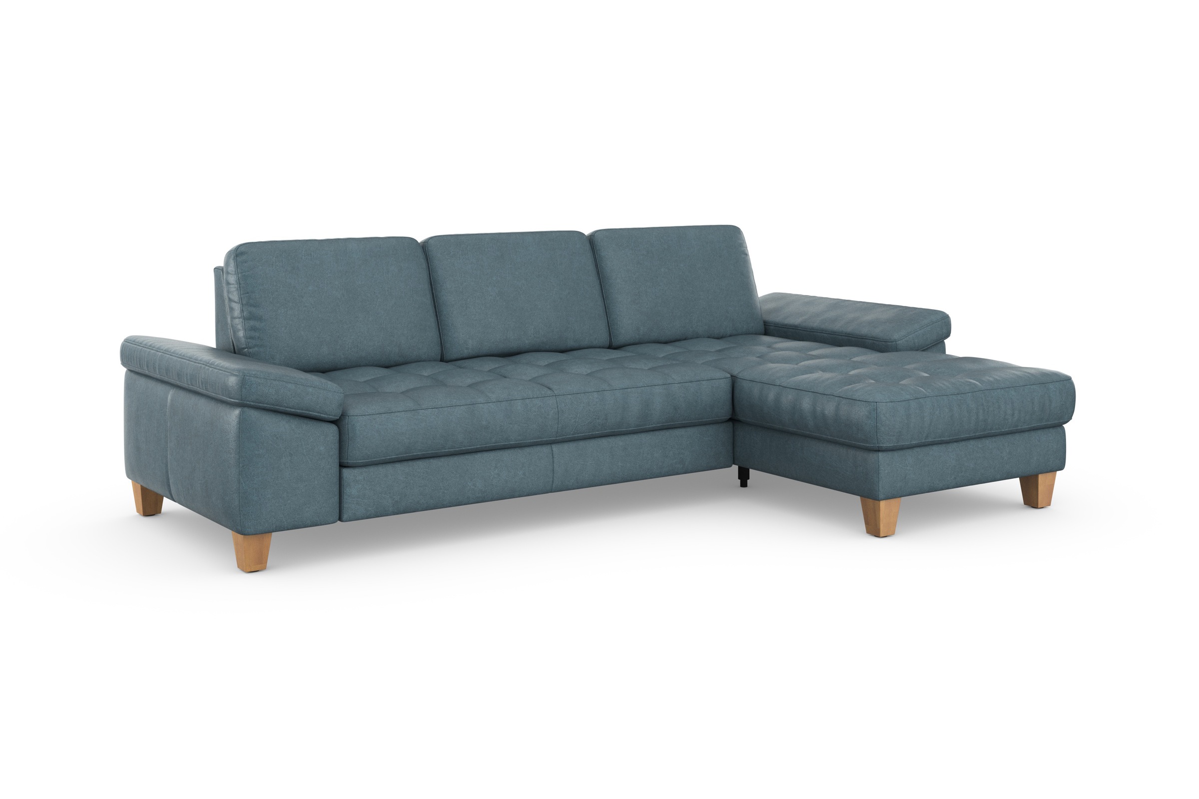 sit&more Ecksofa »Westham L-Form«, mit Recamiere, mit oder ohne Bettfunktion, Bettkasten, Füße Eiche