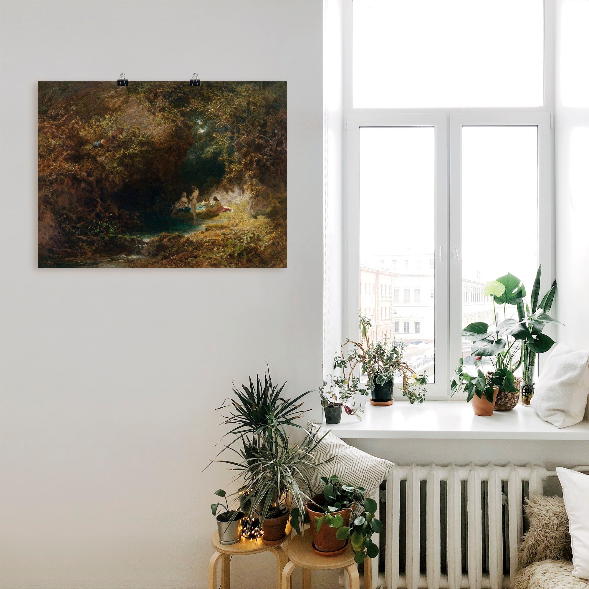 Artland Kunstdruck »Badende Nymphen«, Frau, (1 St.), als Leinwandbild, Wandaufkleber oder Poster in versch. Größen