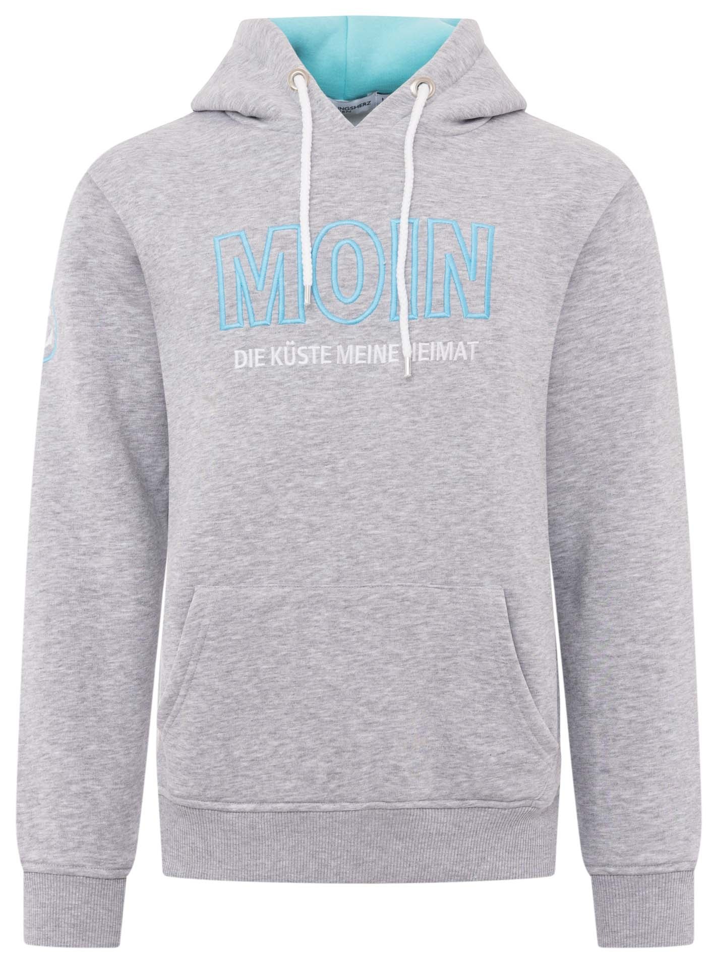 Zwillingsherz Hoodie »"Moin"«, mit gesticktem Schriftzug und Ankermotiv am Ärmel
