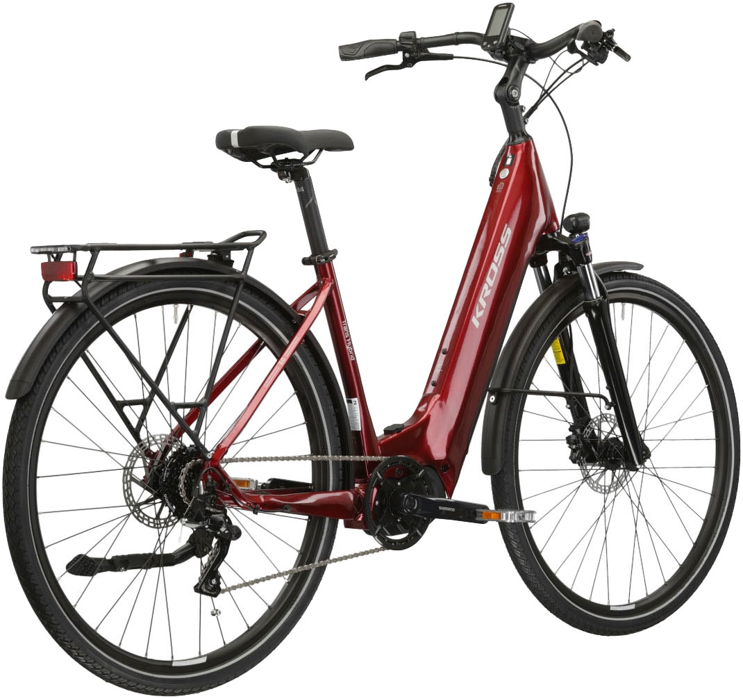 Kross E-Bike »E-Trekkingrad Trans Hybrid LS 3.0 28 Zoll rot«, 8 Gang, Shimano, Acera T3000, Mittelmotor 250 W