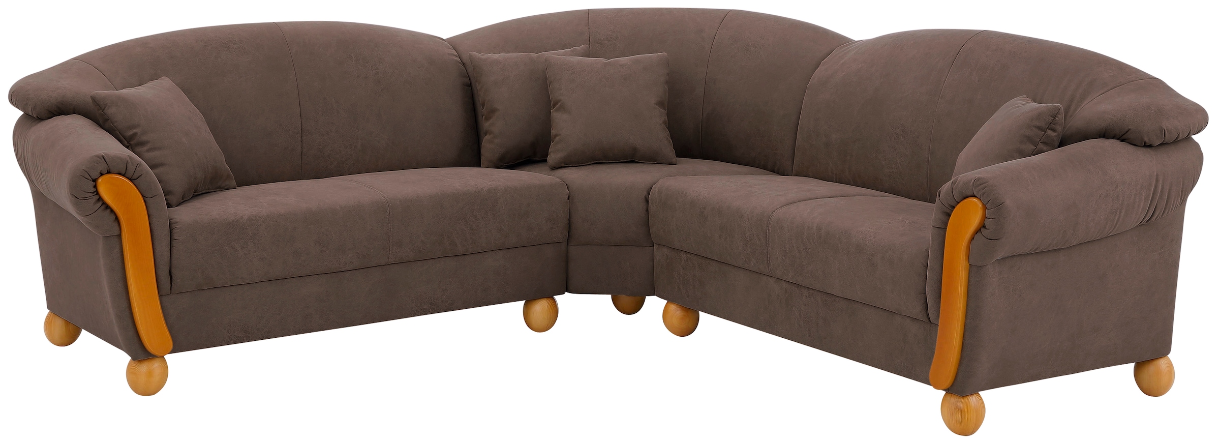 Home affaire Ecksofa »Milano Vintage, L-Form«, mit Federkern, Bezug in Lederoptik, incl. 4 Zierkissen