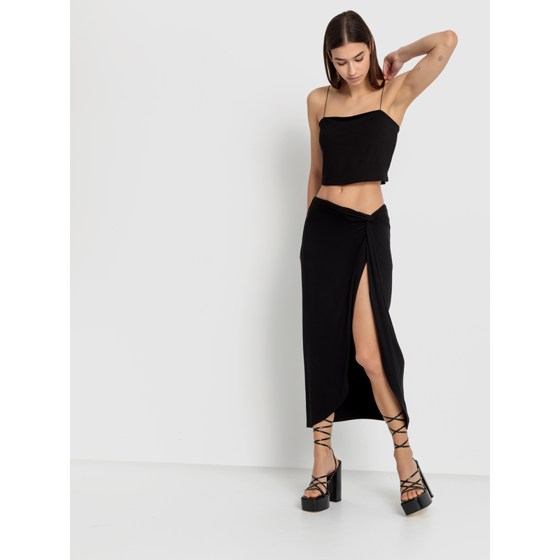 LSCN BY LASCANA Spaghettitop Set, und Midirock, 2 Stk. tlg. und Midirock schwarz 36 36 Gerader Ausschnitt und Spaghettiträger