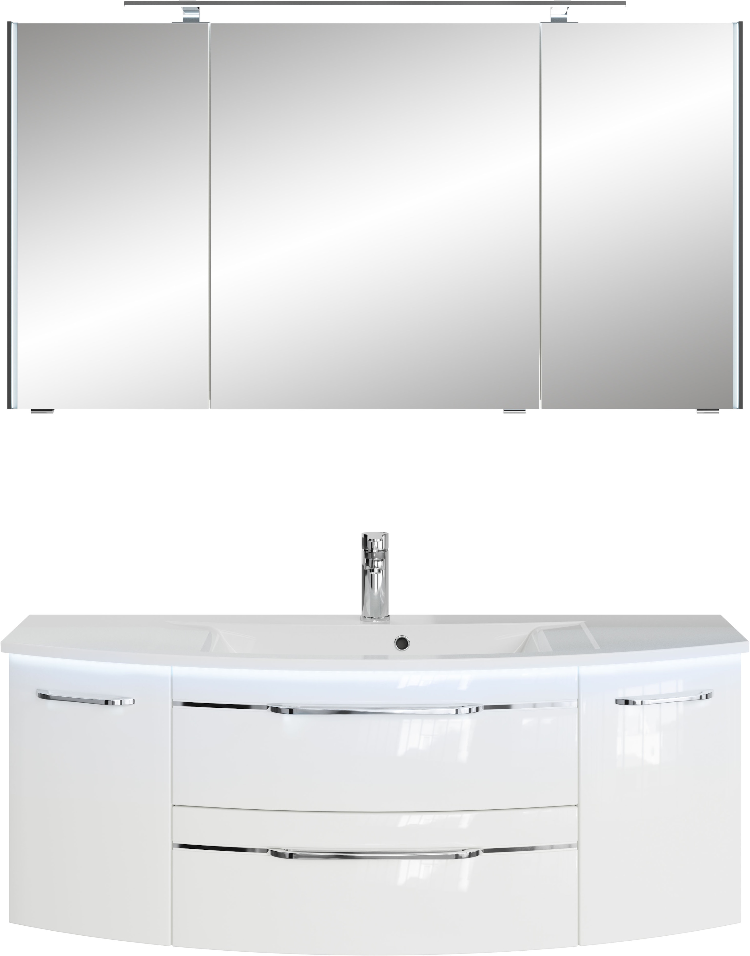 Saphir Badmöbel-Set »Serie 7045 2-teilig Mineralmarmor-Waschtisch mit LED-S günstig online kaufen