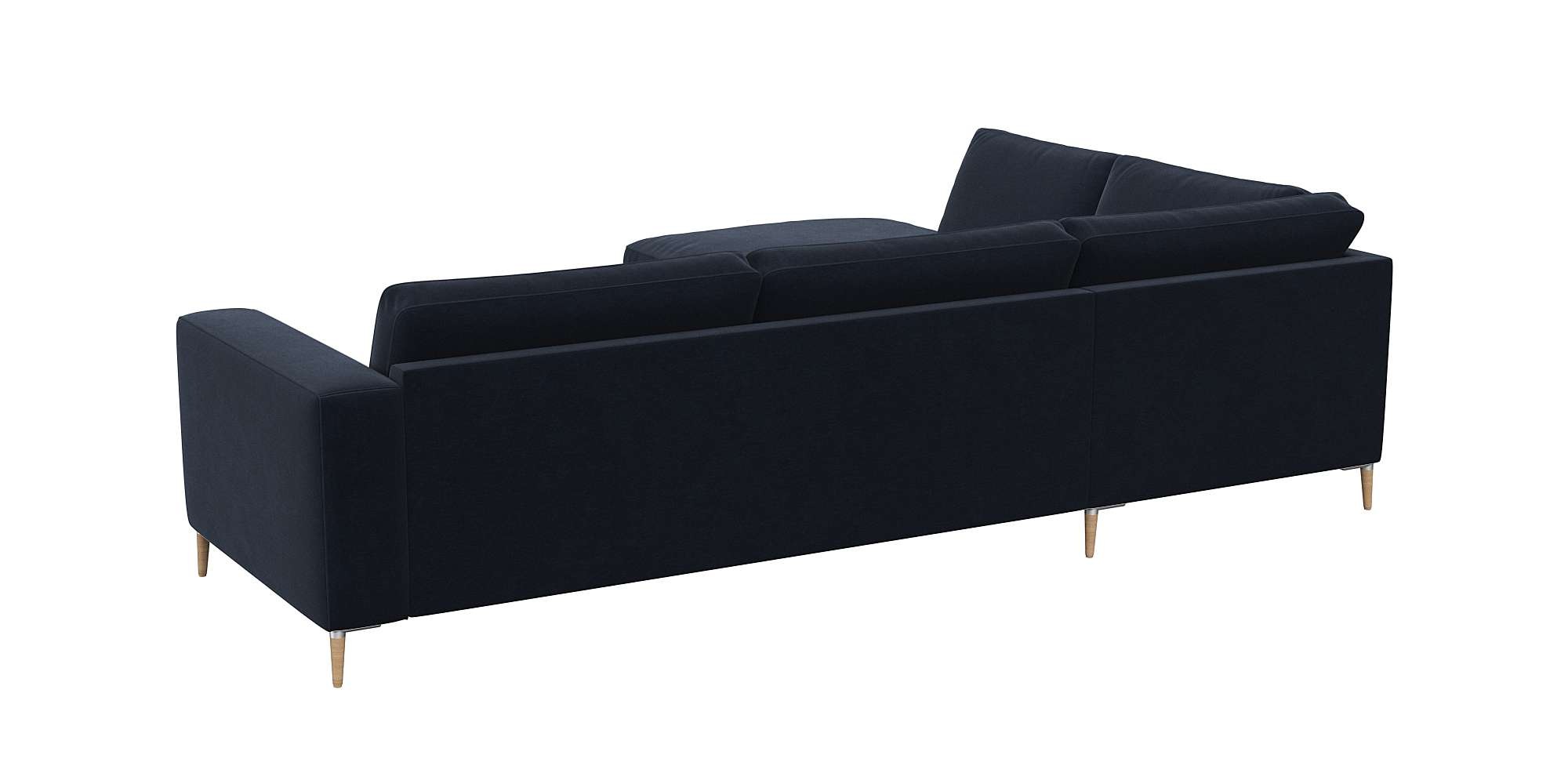 FLEXLUX Ecksofa »Fiore, Sitzaufbau mit hochwertigem Kaltschaum für mehr Sitzkomfort«, breite Armlehnen, L-Form, Füße Alu/Eiche