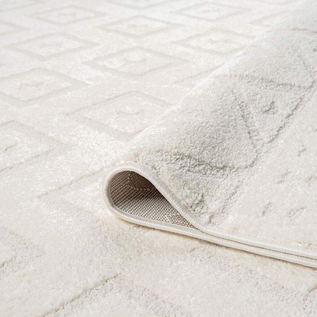 Carpet City Teppich »LOUNGE 9999«, rund, 15 mm Höhe, Kurzflor-Teppich Modern, Hoch-Tief-Struktur, Wohnzimmer, Schlafzimmer