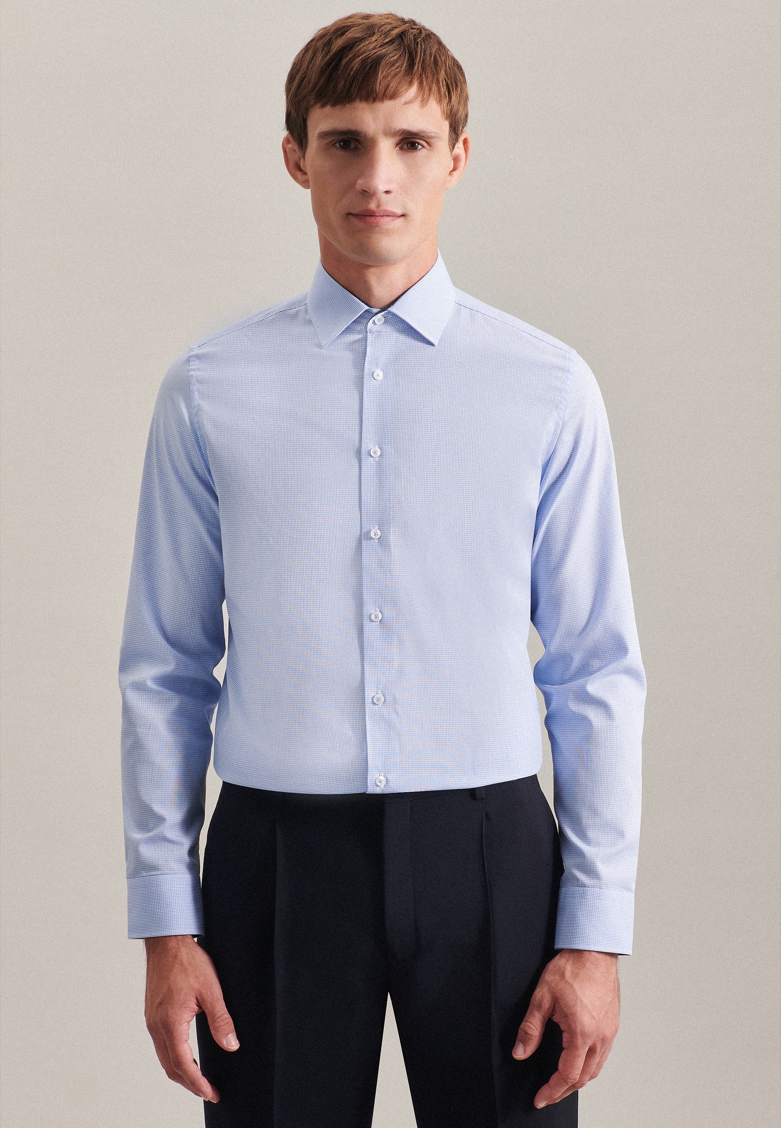 seidensticker Businesshemd »Shaped« Shaped 1/1 Kentkragen Karo