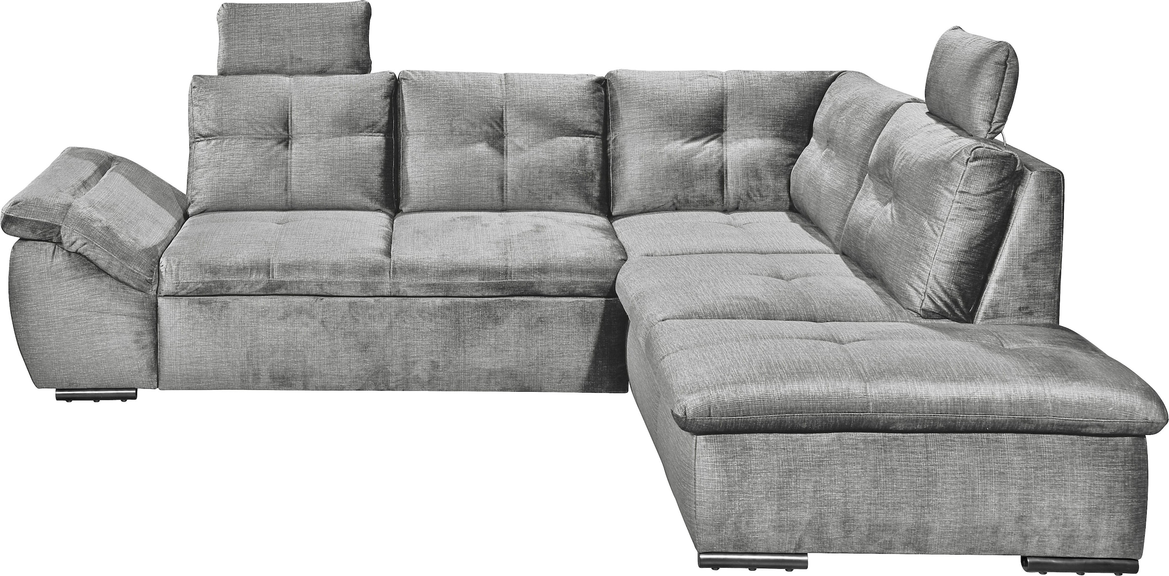 ED EXCITING DESIGN Ecksofa »Alija L-Form« mit Bettfunktion, Bettkasten, Armteilverstellung & Kopfstützen