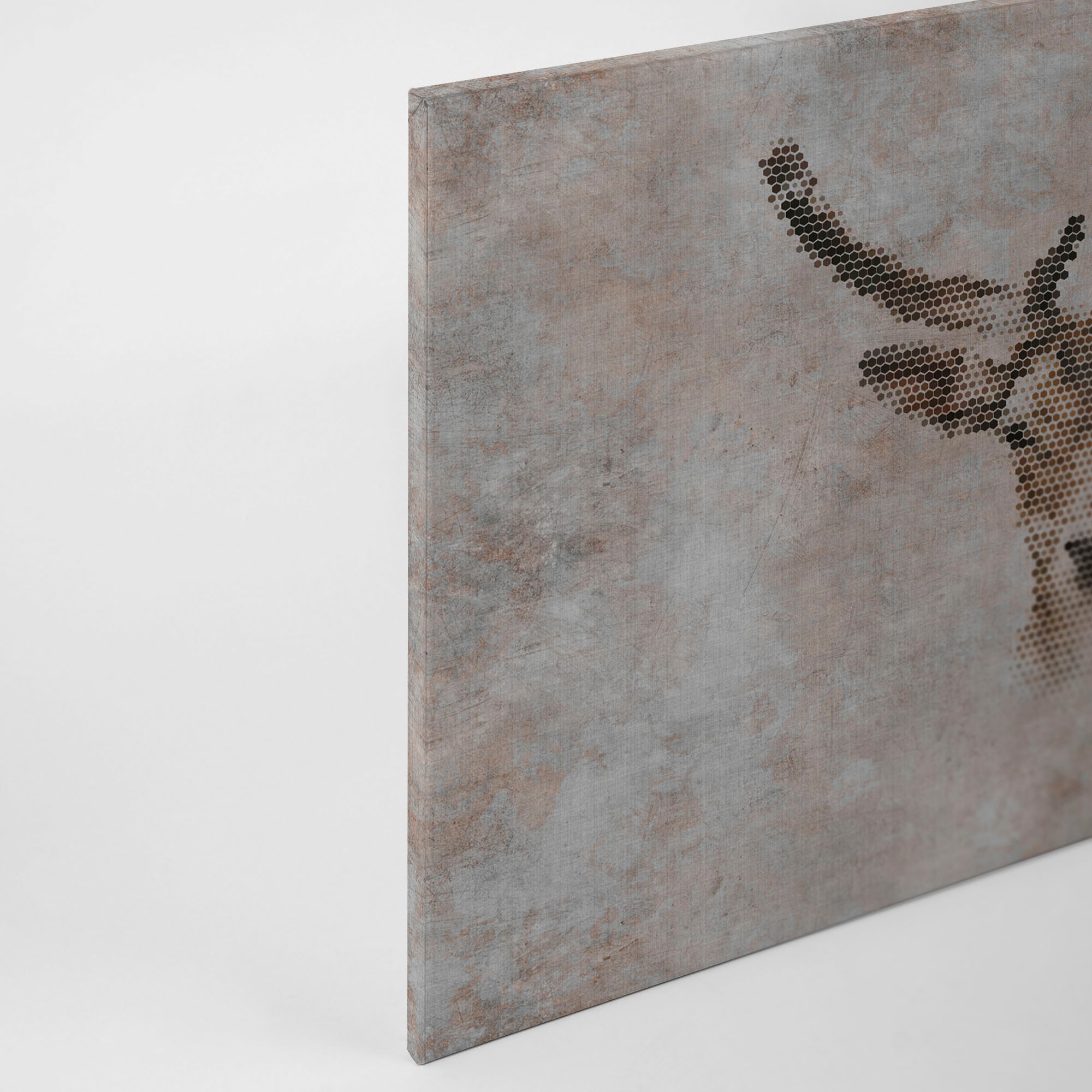 A.S. Création Leinwandbild »big three 3«, Kunst-Tiere-Kinder, (1 St.), Keilrahmen Bild Betonoptik Reh Tiere Leinwand-Bild Wohnzimmer modern