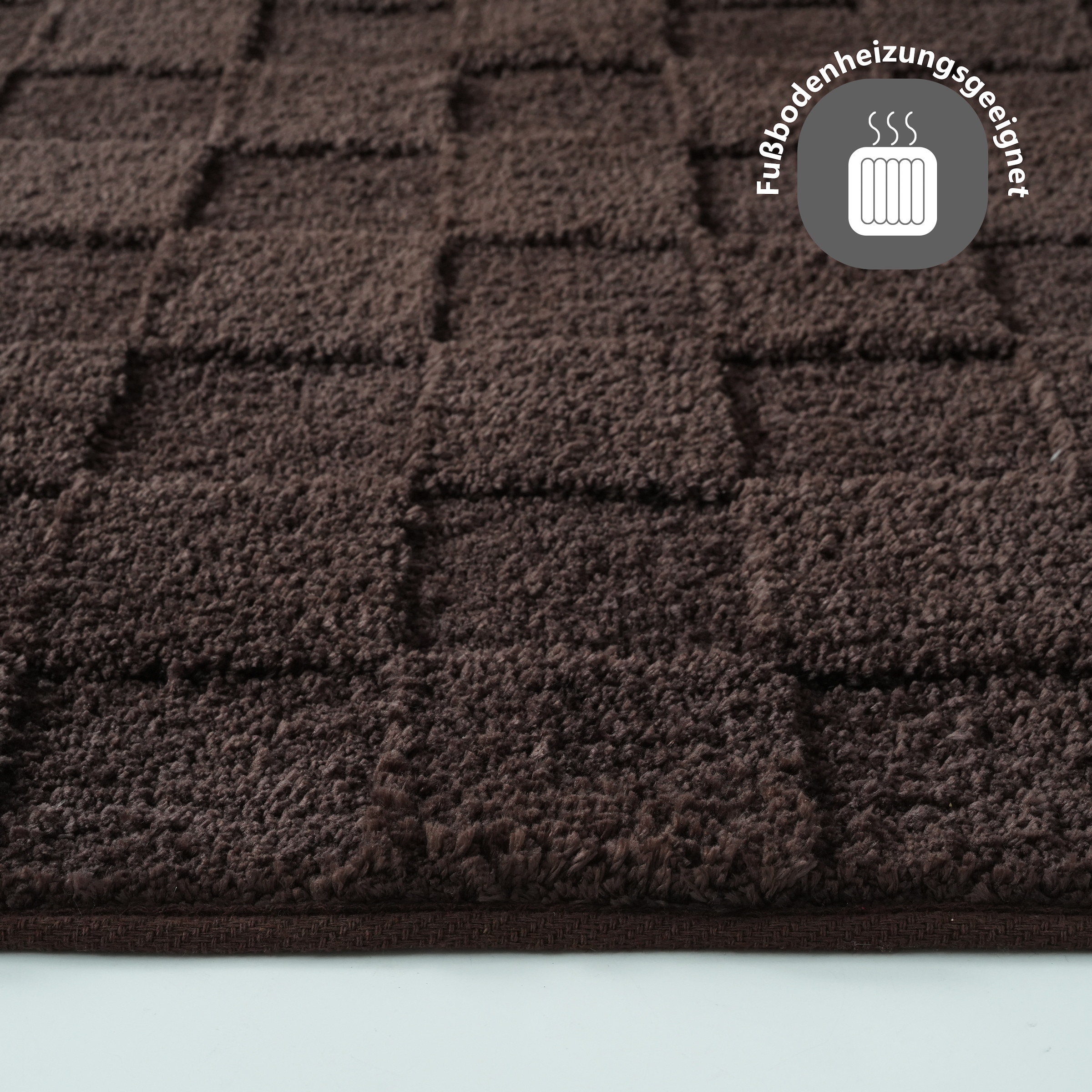 LeGer Home by Lena Gercke Teppich »Esmé, Hochflor-Teppiche, weich, Boho« rechteckig 23 mm Höhe Hoch-Tief-Struktur, Uni, Kästchen, Wohnzimmer, Schlafzimmer, Esszimmer