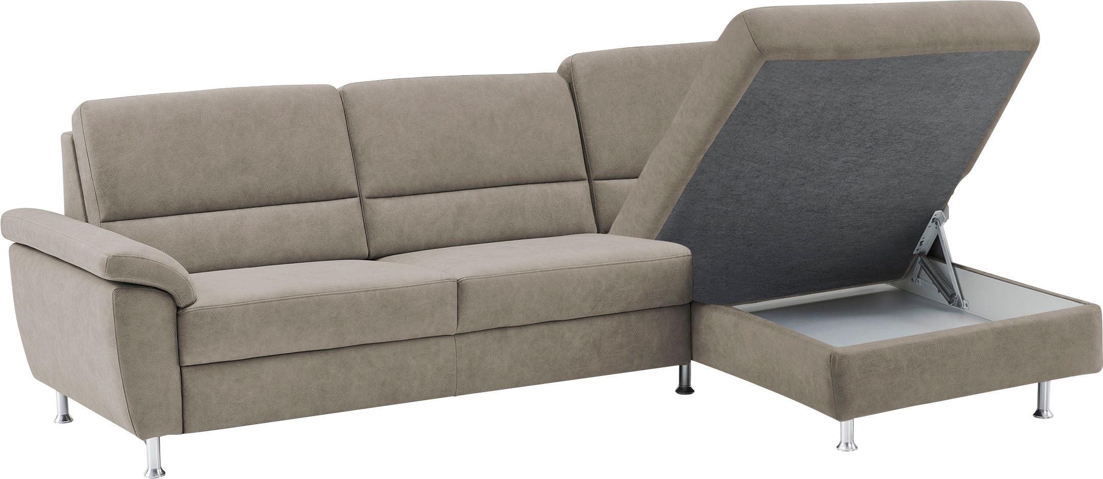CALIZZA INTERIORS Ecksofa »Onyx L-Form«, Recamiere links oder rechts, wahlweise mit Bettfunktion, Breite 270 cm