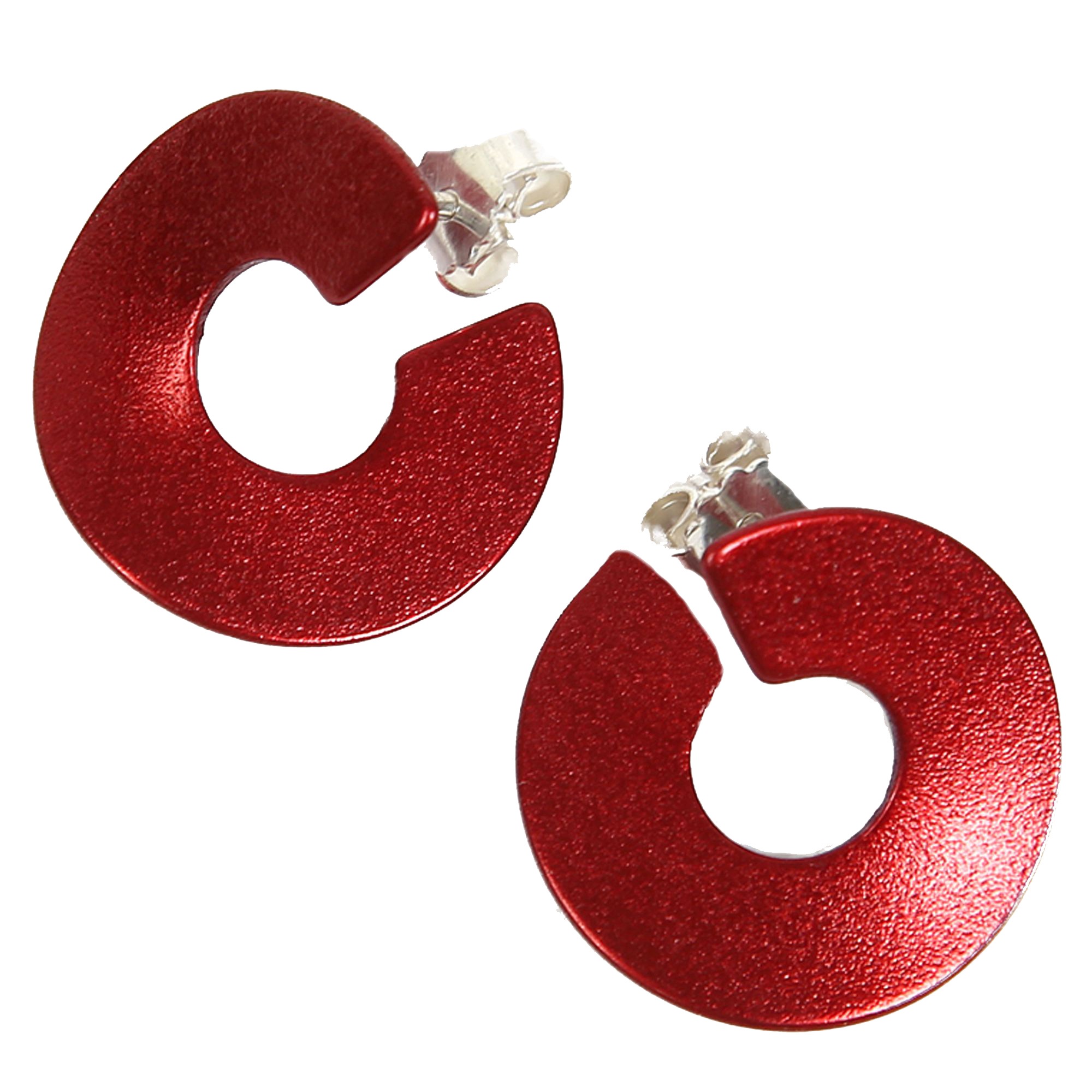 DEMARIE Paar Ohrstecker »eloxiertes Aluminium rot« rot