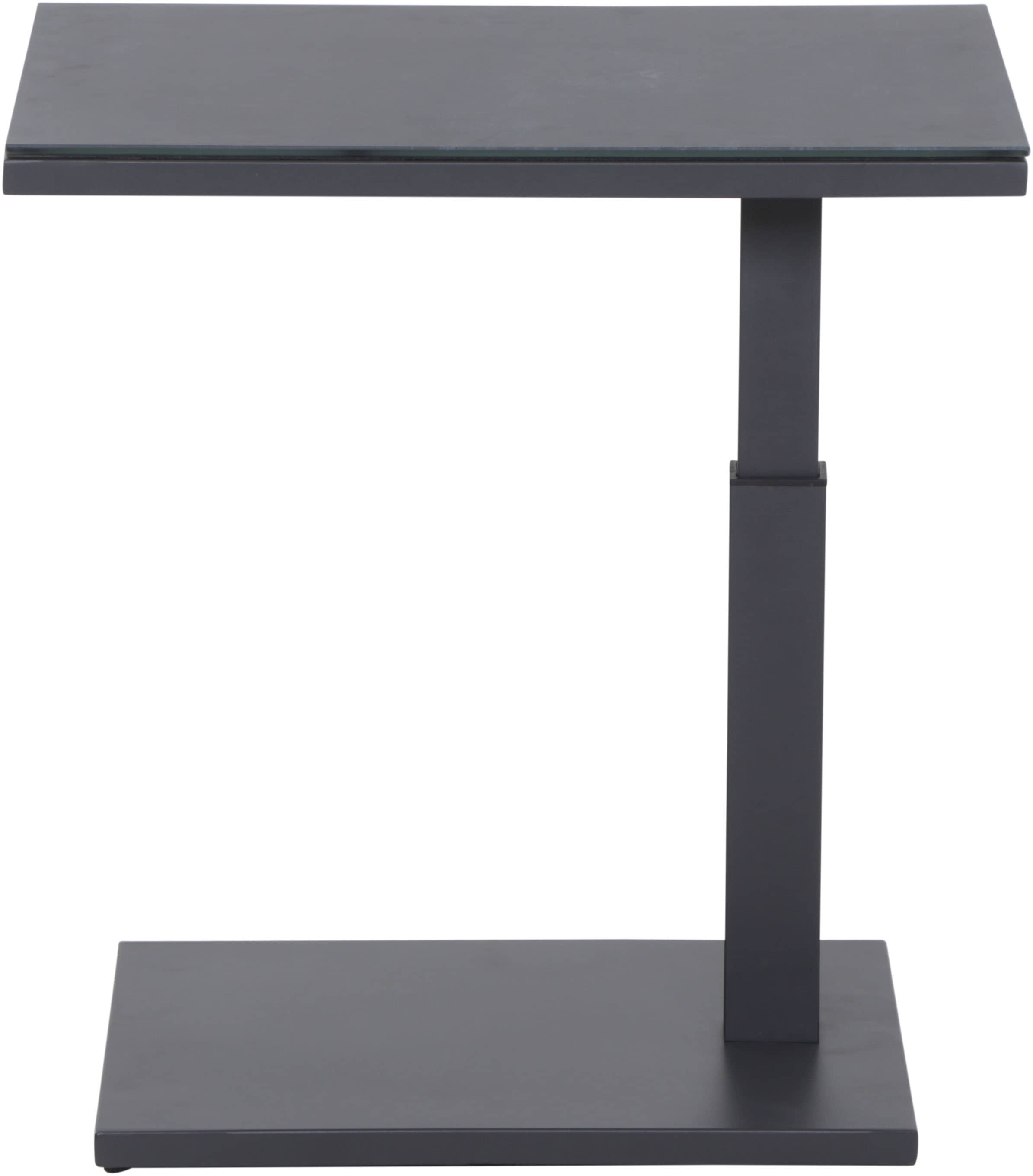 Siena Garden Gartentisch »TORENO Lift-Beistelltisch 60x40cm« Aluminiumgestell matt anthrazit, Tischplatte aus Glas in dark concrete
