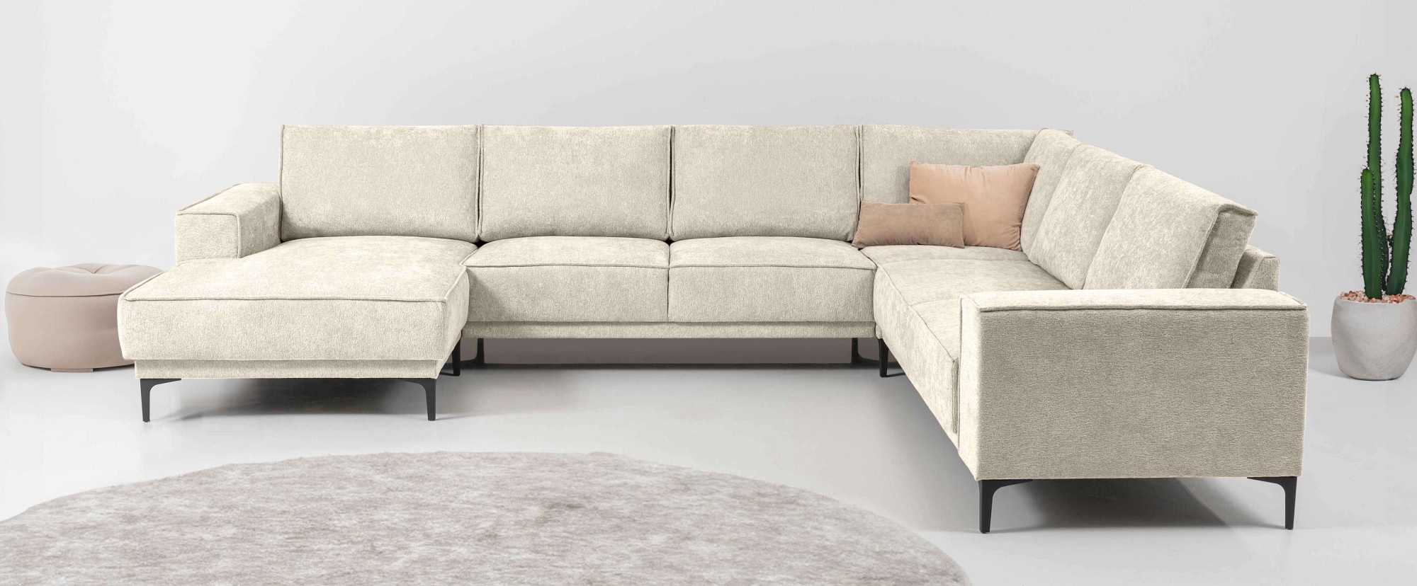Places of Style Wohnlandschaft »XXL Sofa Oland, Struktur, Flachgewebe, Luxu günstig online kaufen