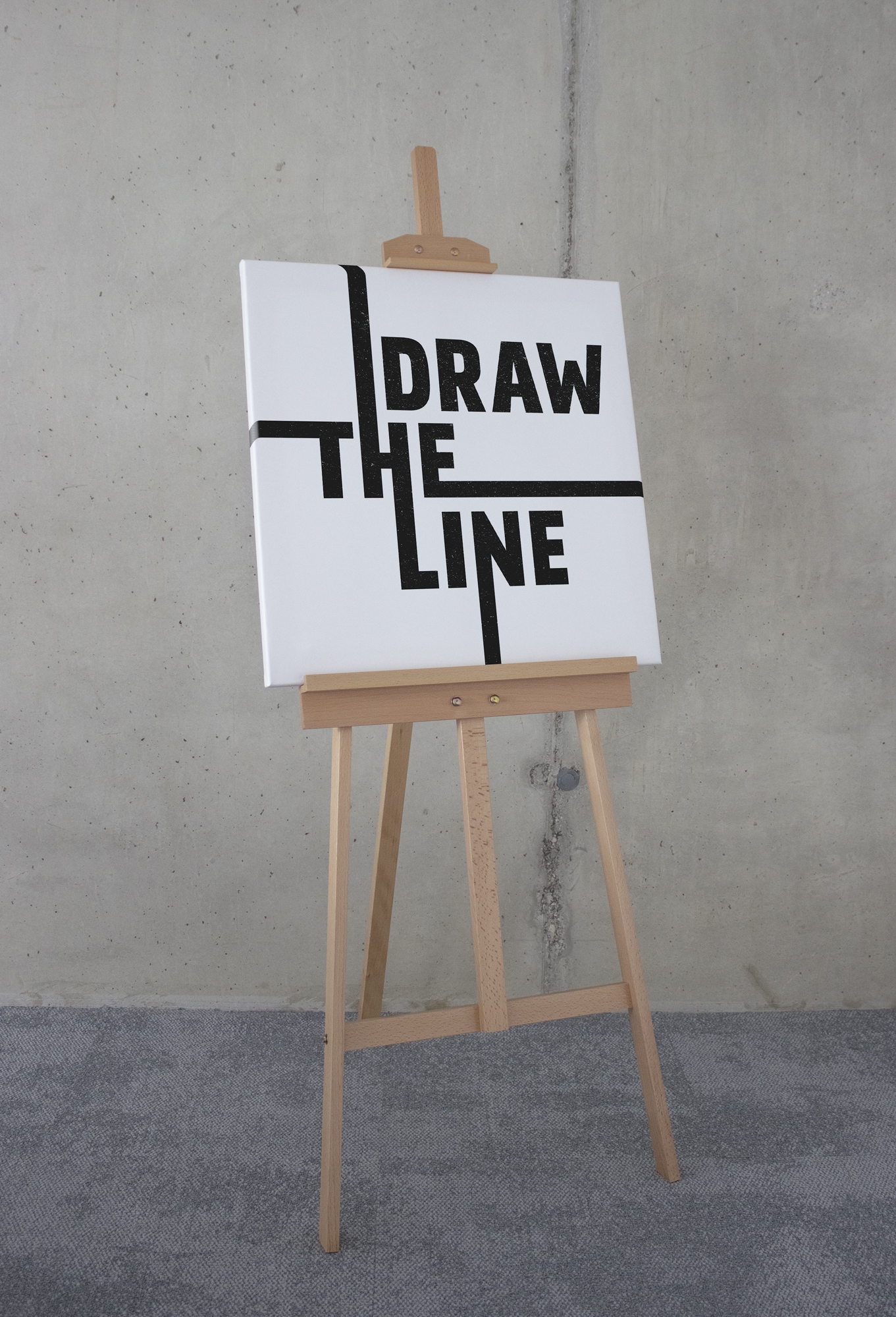 Komar Leinwandbild »Typo Draw the Line - Größe 60 x 60 cm«, Natur, (1 St.), Keilrahmenbild mi Echtholzrahmen