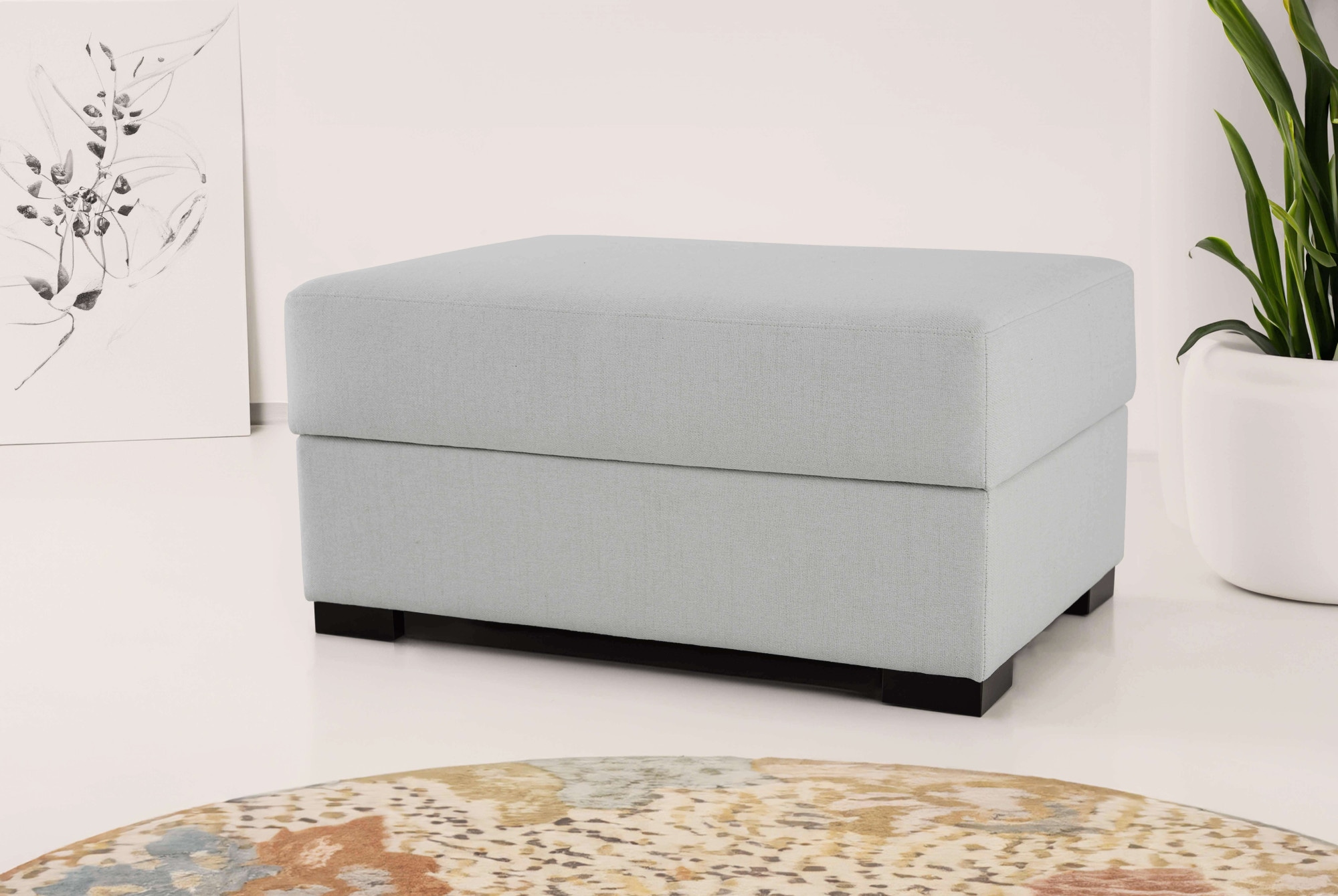 Home affaire Polsterhocker »Branwell« 95/63 cm, Struktur fein, mit Stauraum günstig online kaufen