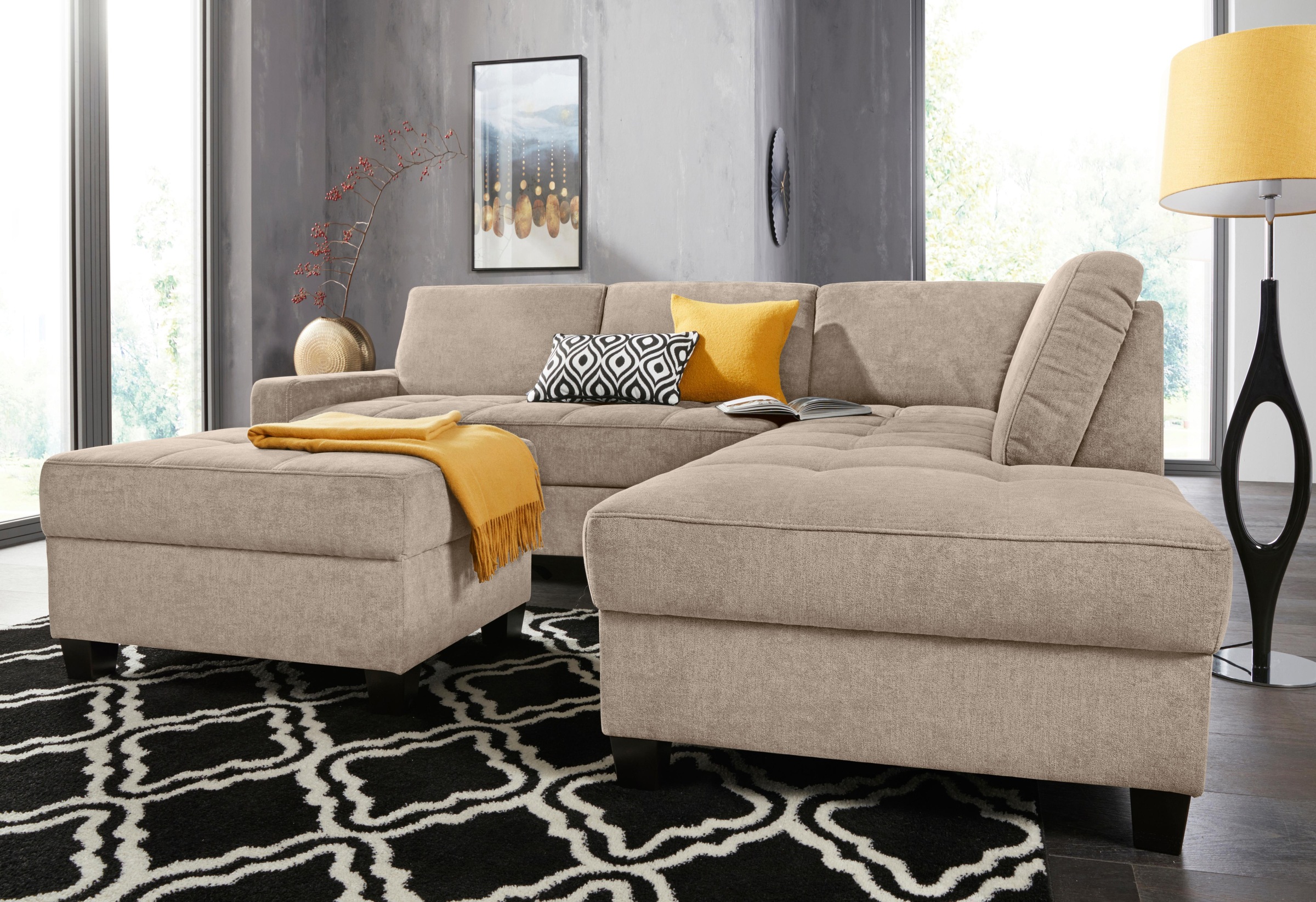 DOMO collection Ecksofa »Florentina zeitlos und elegant, Sitznähte als Desi günstig online kaufen