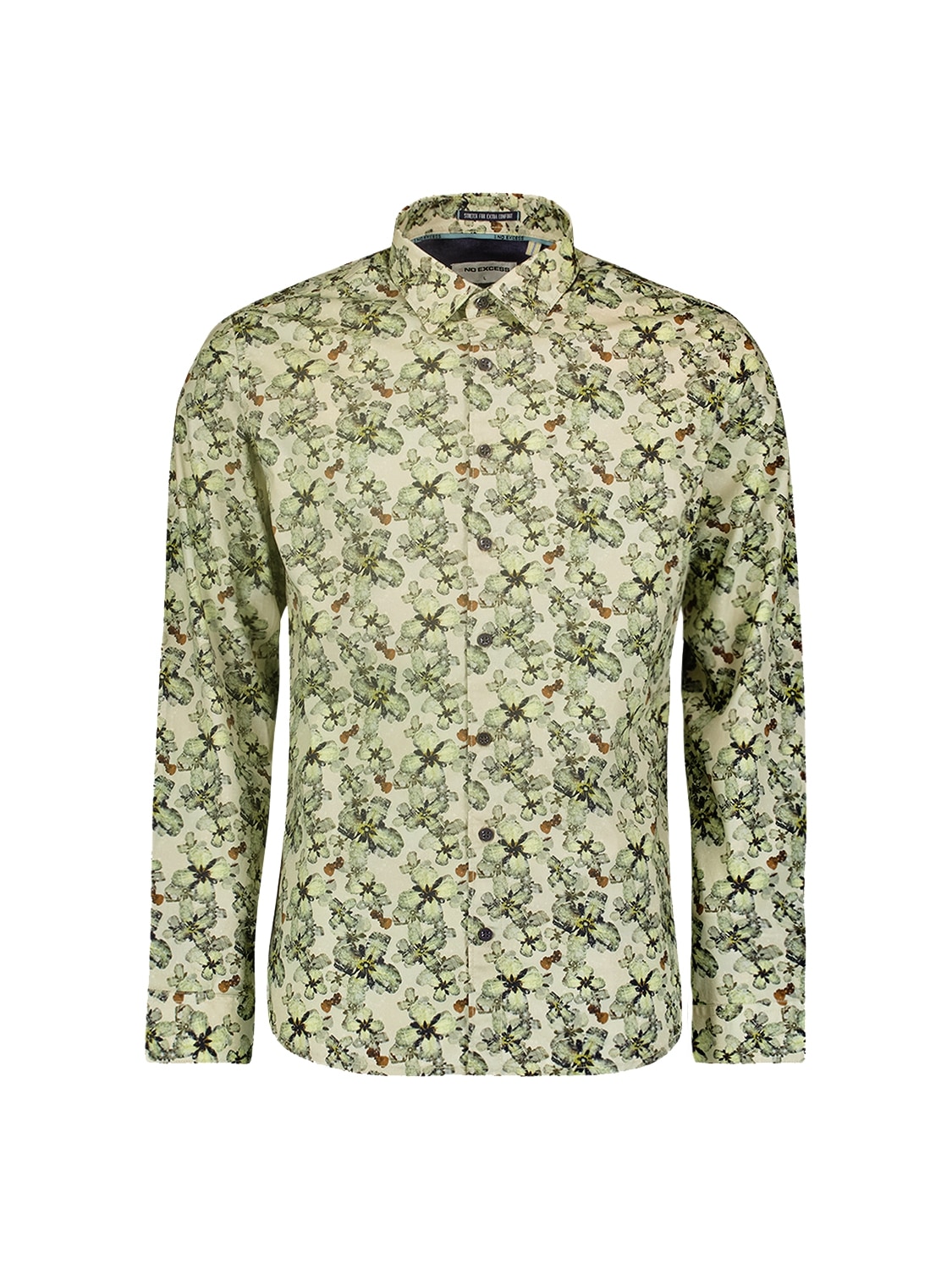 NO EXCESS Langarmhemd mit All-Over Print