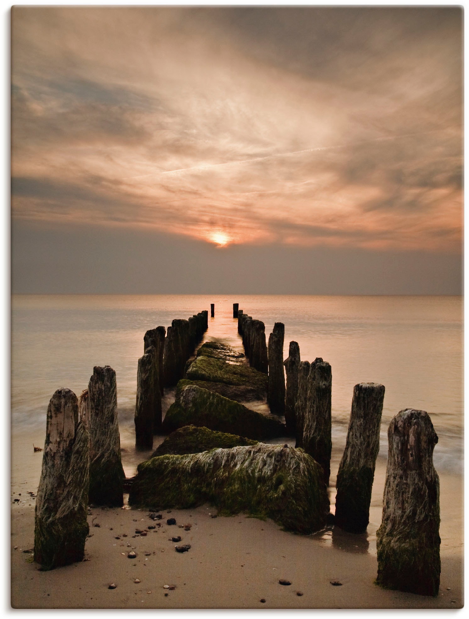 Artland Leinwandbild »Sonnenuntergang an der Ostsee«, Sonnenaufgang & -untergang, (1 St.), auf Keilrahmen gespannt