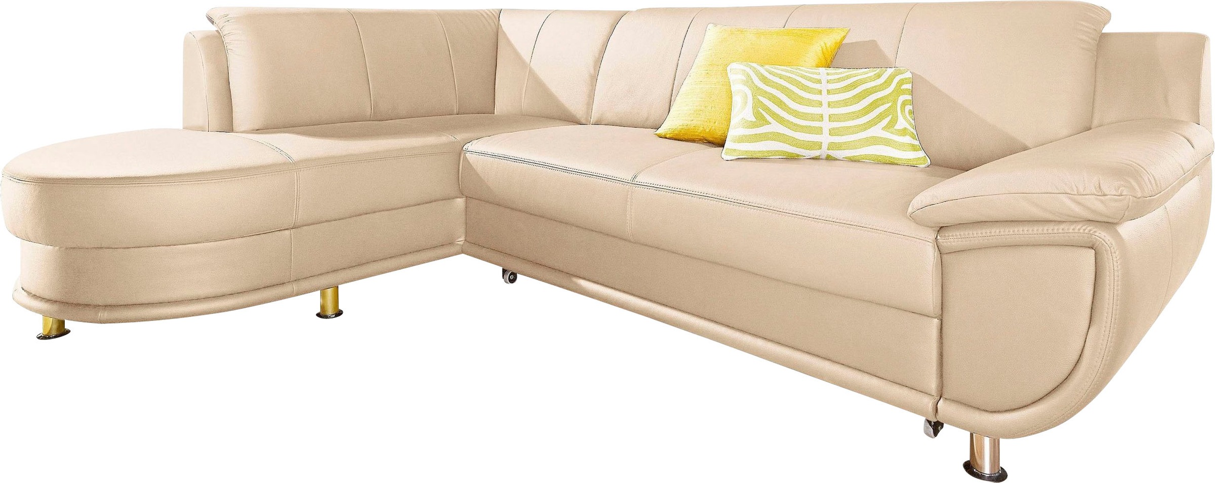 TRENDMANUFAKTUR Ecksofa »Rondo, zeitlos und elegant, OTTOs Choice, bequem, L-Form«, wahlweise mit Federkern, wahlweise mit Bettfunktion