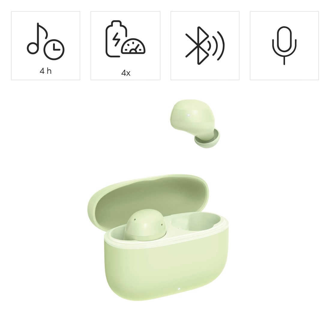 Hama Bluetooth-Kopfhörer »True Wireless Kopfhörer In Ear, Ladecase, bis 20h Akku, Bass Boost«, kompatibel mit Siri-Sprachsteuerung-True Wireless