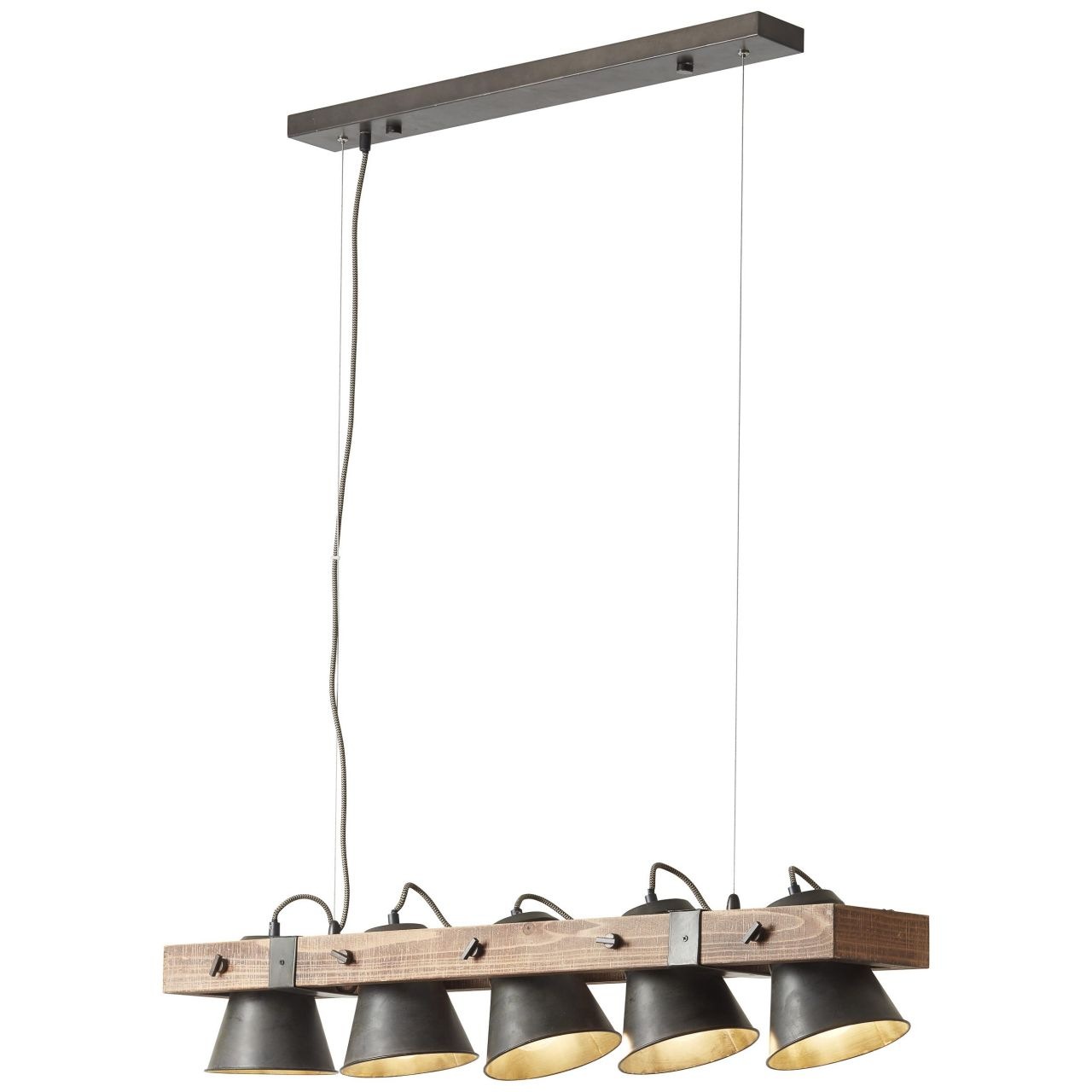 Brilliant Pendelleuchte »Decca« E27 1 Stk. Hängelampe 5flg schwarz stahl günstig online kaufen