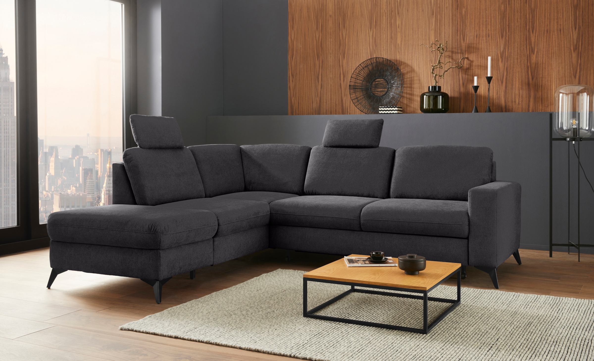 Places of Style Ecksofa »Lolland L-Form«, Wahlweise mit Bettfunktion und St günstig online kaufen