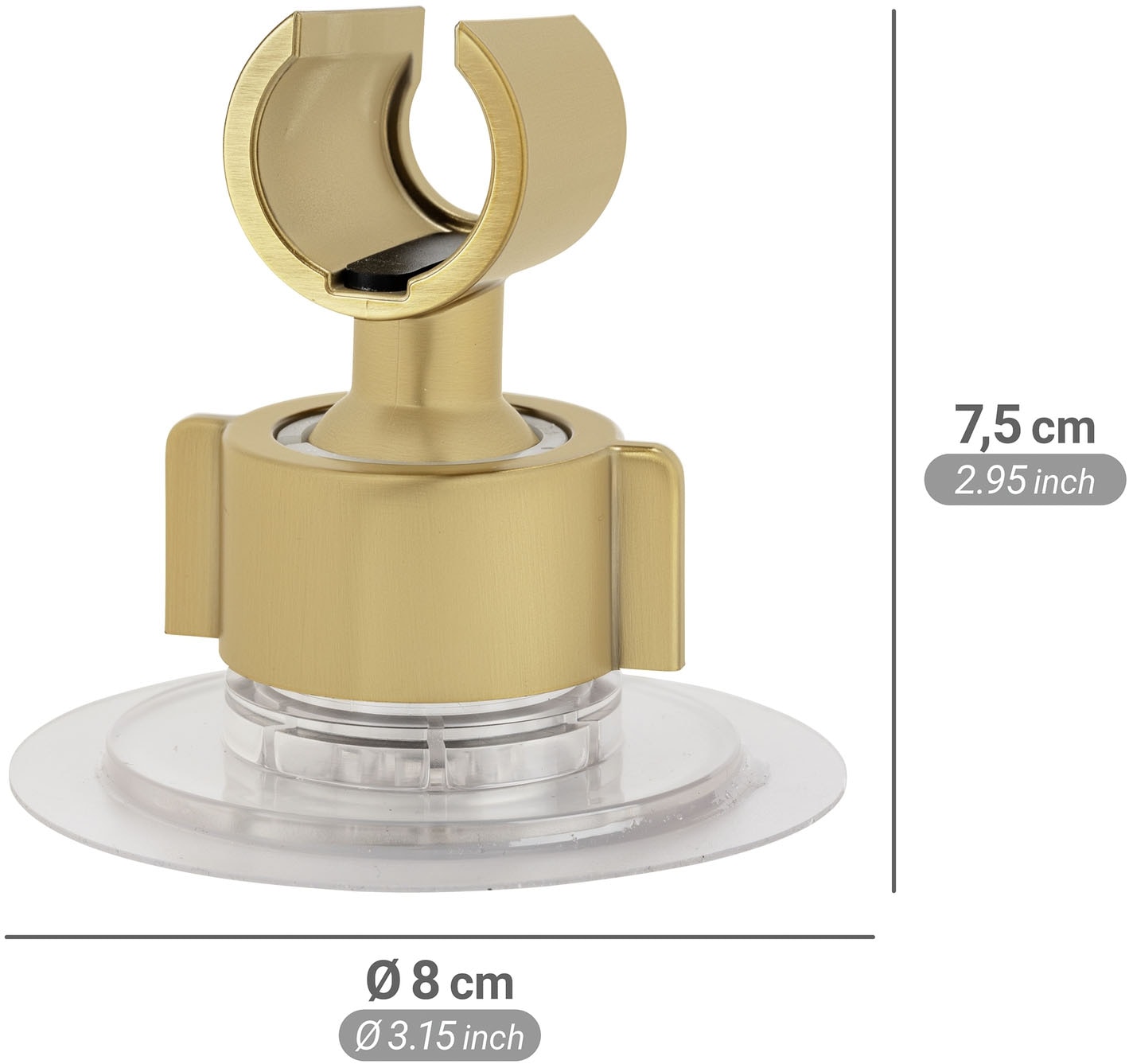 WENKO Brausehalter drehbare Halterung, passend für alle Duschköpfe, Montage ohne Bohren