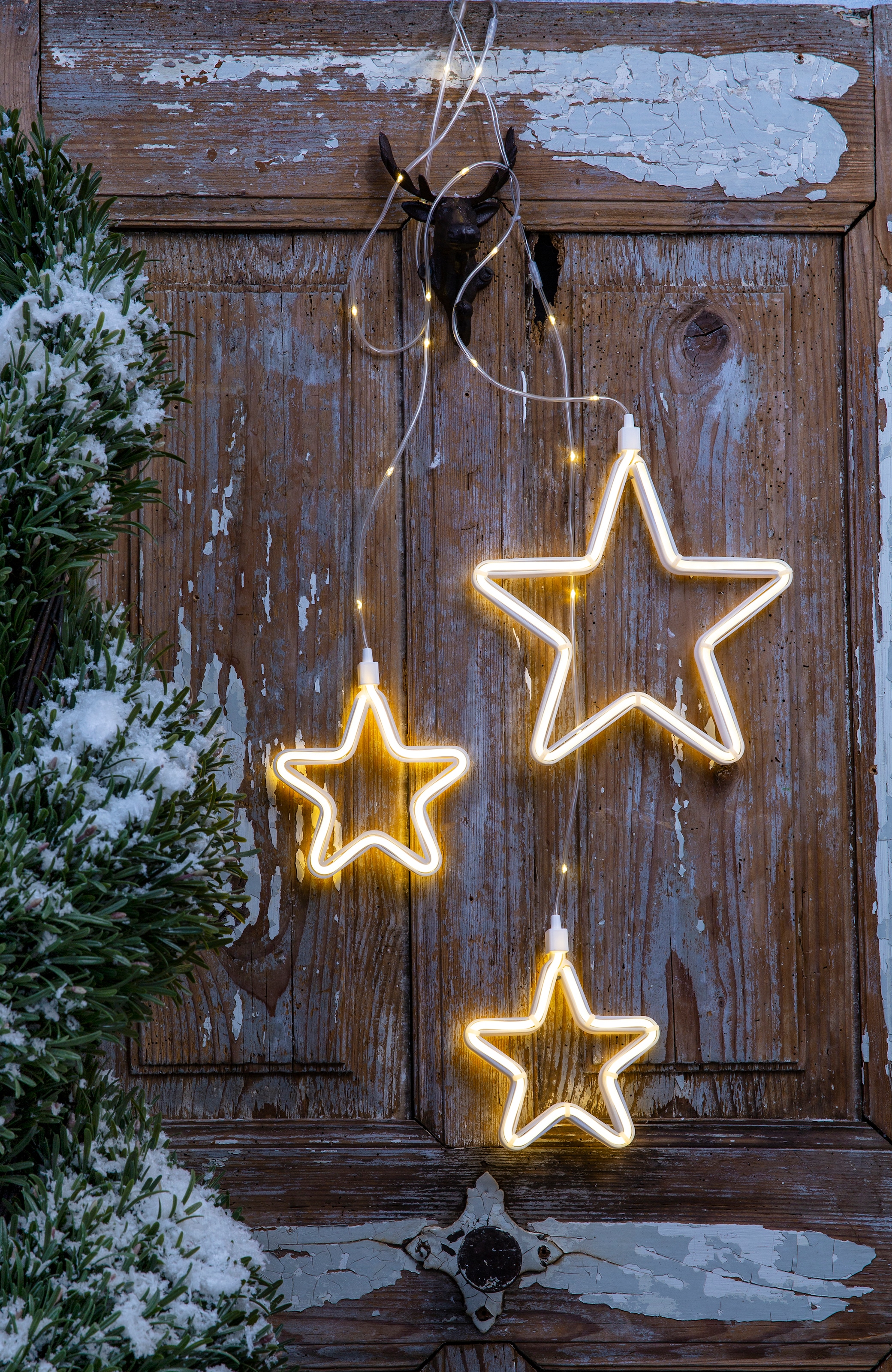 Home affaire »Lamothe, mit Weihnachtsdeko Rechnung Lichterkette LED-Lichtervorhang 258 und kaufen LEDs auf warmweißen Sternen 3 aussen«