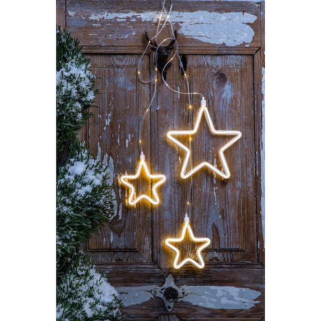 Home affaire LED-Lichtervorhang »Lamothe, Weihnachtsdeko aussen«,  Lichterkette mit 3 Sternen und 258 warmweißen LEDs auf Rechnung kaufen