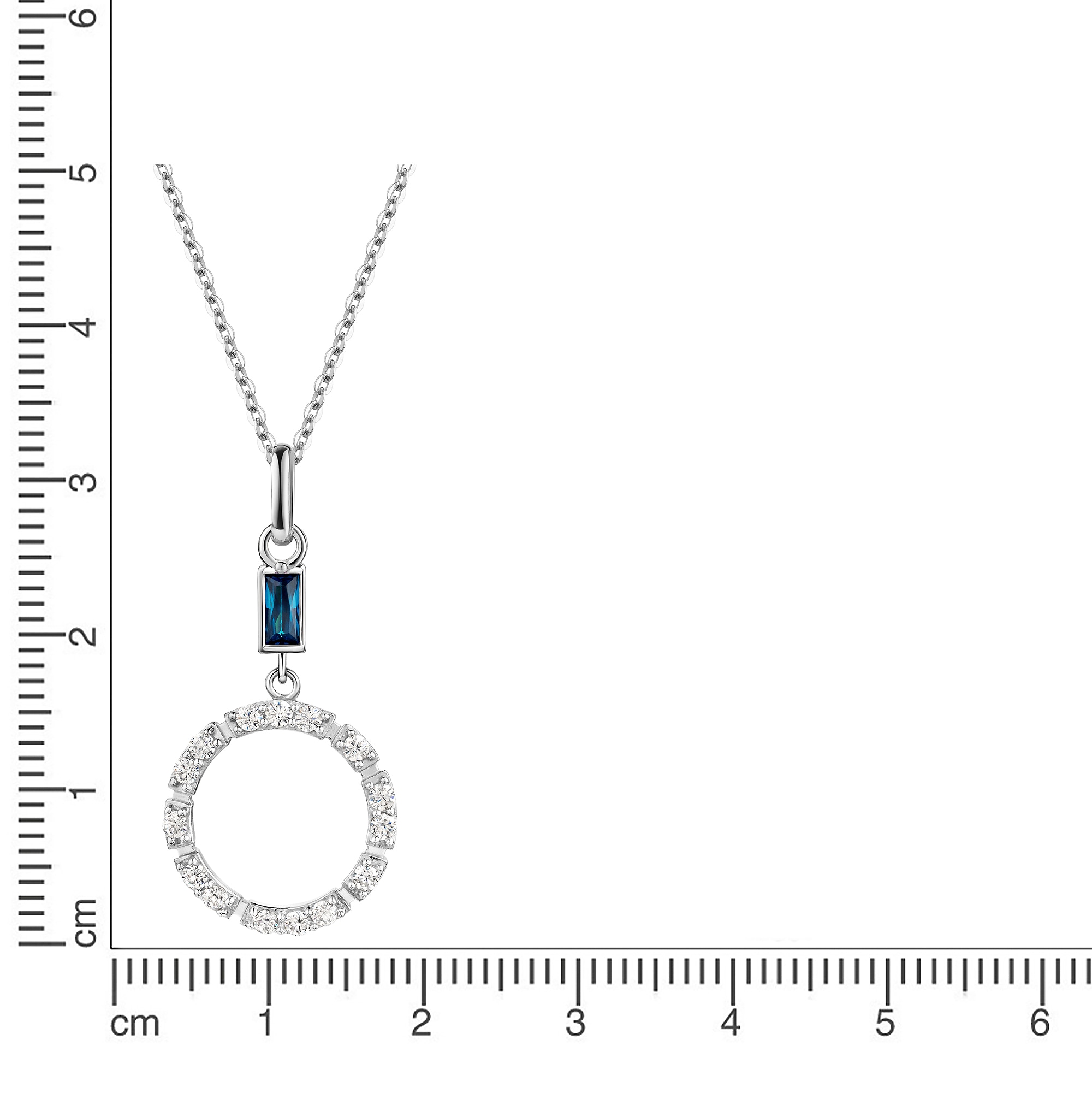 Firetti Kette mit Anhänger »Schmuck Geschenk Silber 925 Halsschmuck Halskette Ankerkette Kreis« mit Zirkonia (synth.)
