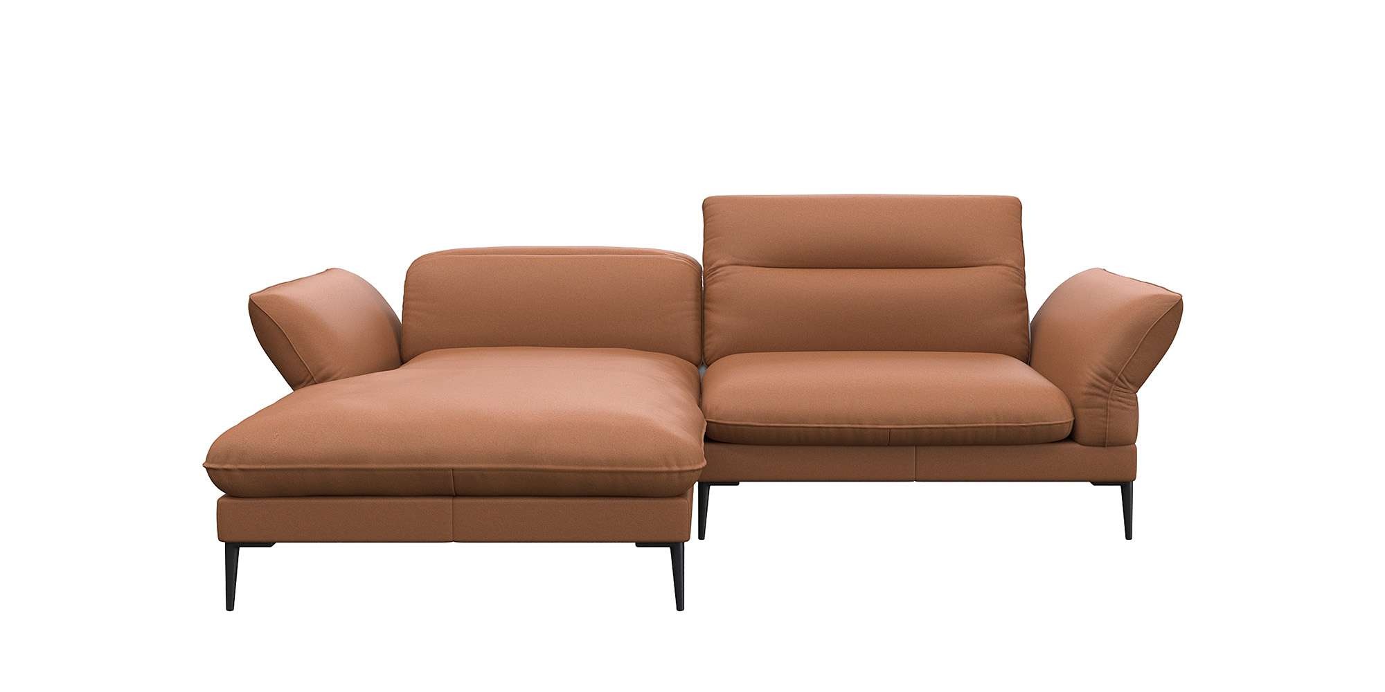 FLEXLUX Ecksofa »Salino, Funktionssofa mit Recamiere, Relaxsofa, Ecksofa«, Sofa mit Arm- und Kopfteil-Verstellungen, Kaltschaum & Stahl-Wellen