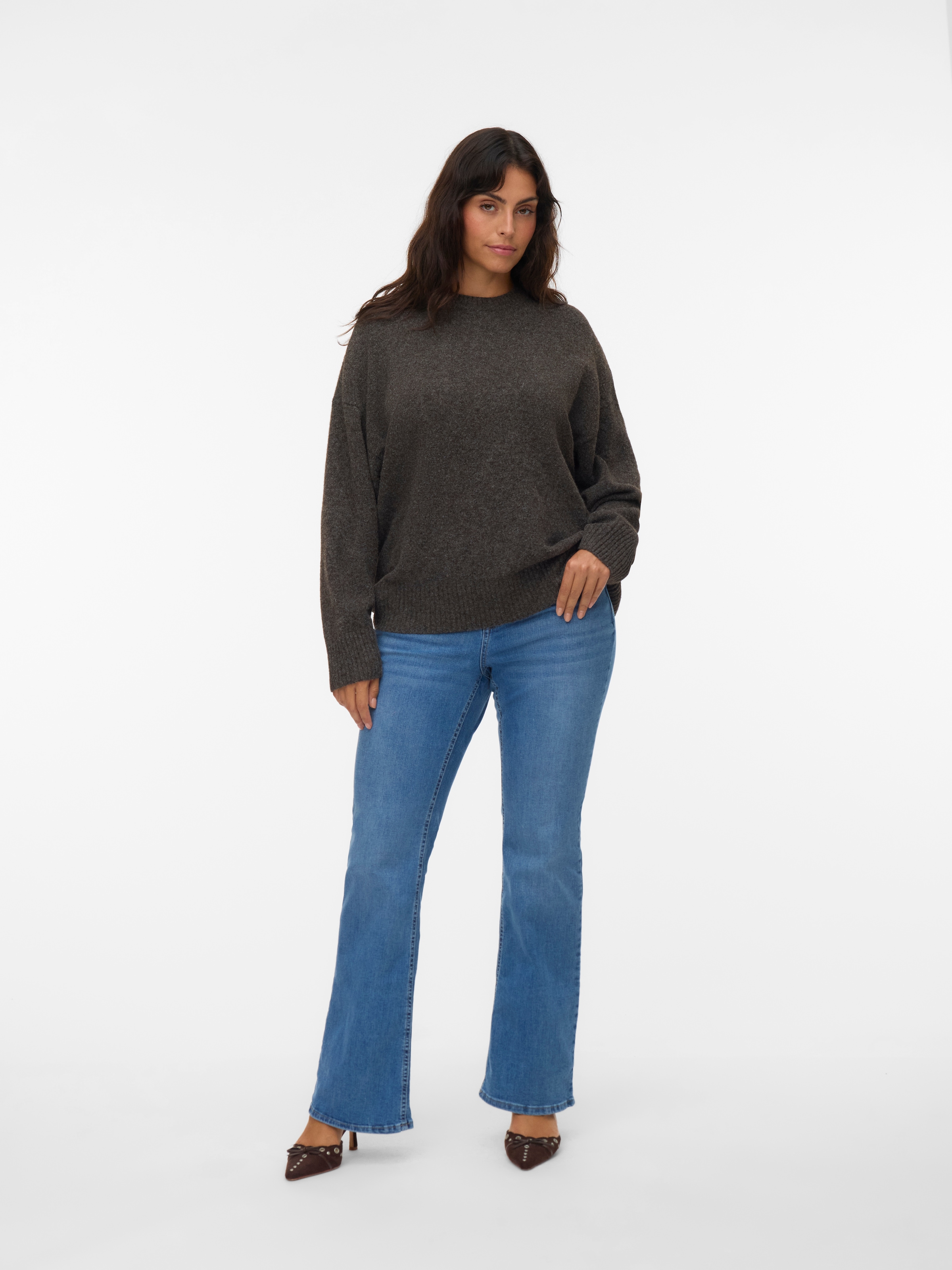 Vero Moda Curve Strickpullover »VMCBOOM LS O-NECK PULLOVER GA NOOS CUR«