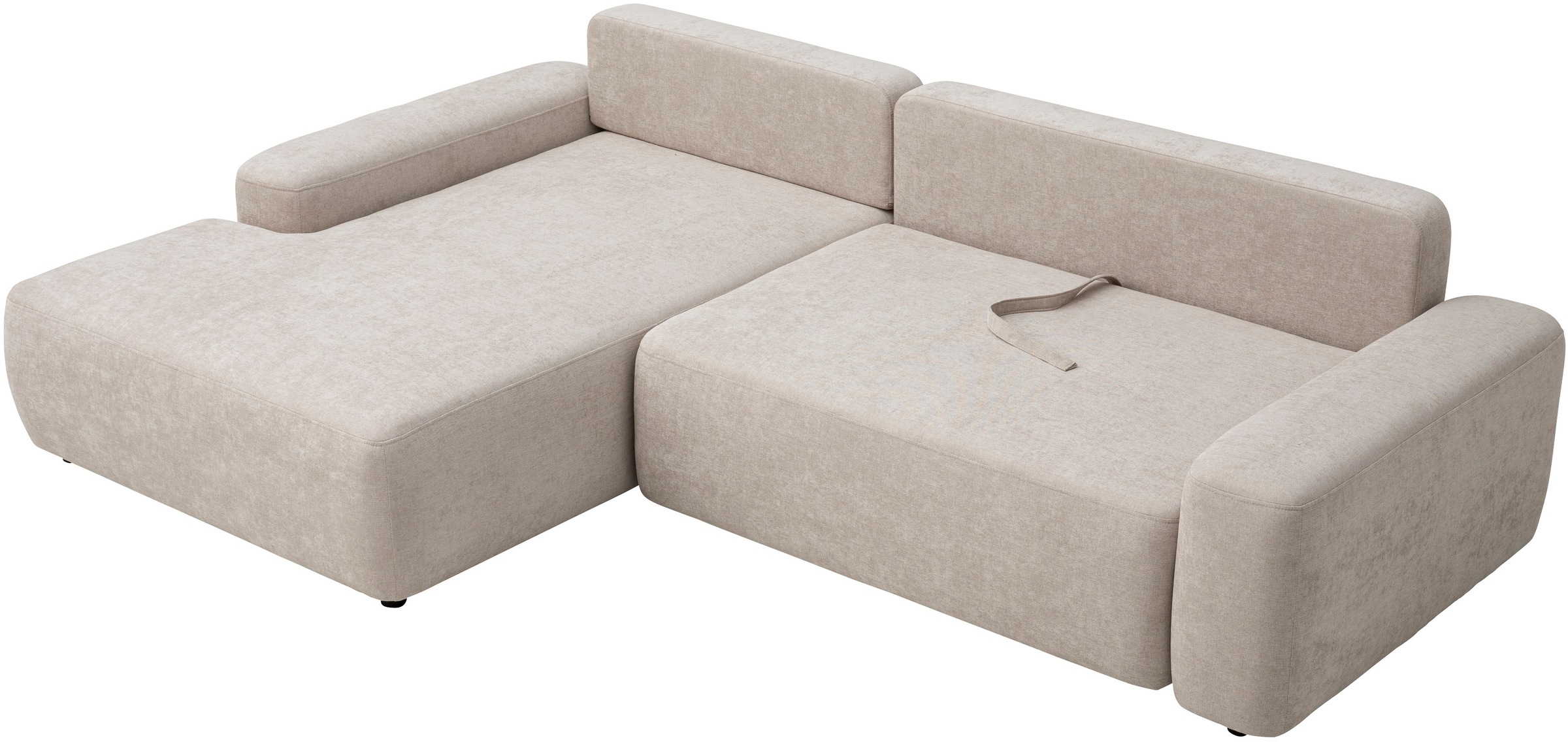 INOSIGN Ecksofa »TORGE (264cm), Schlafsofa in Cord, Samtvelours o Struktur fein, L-Form«, Schlaffunktion, Bettkasten, Liegefläche: 125/210 cm