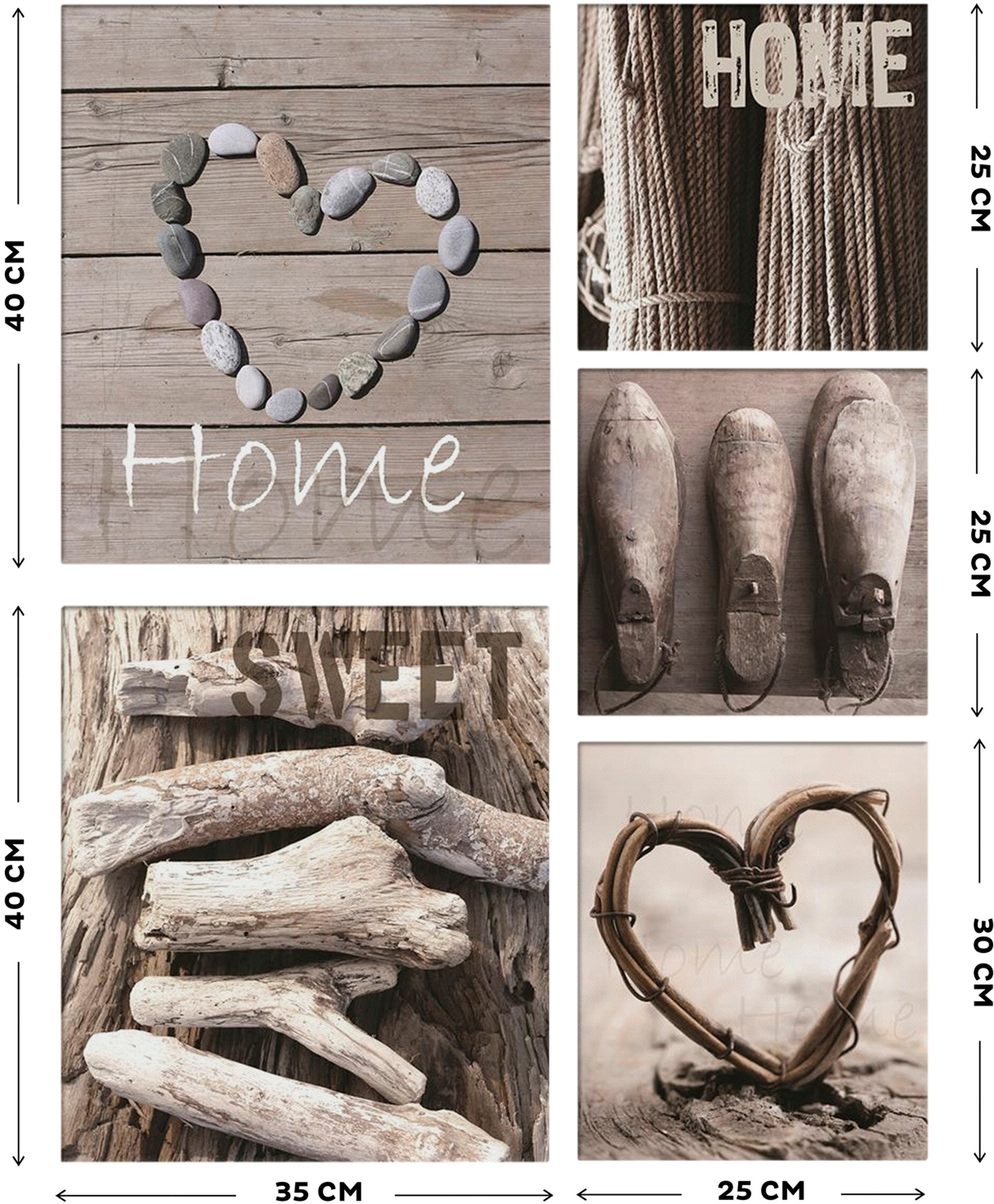 Art for the home Bild »home sweet home«, (5 St.)