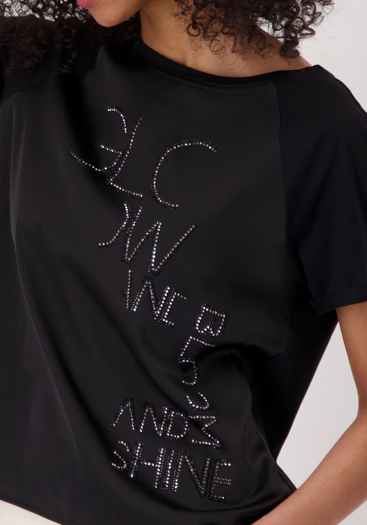 Monari Schlupfbluse, mit Glitzernieten