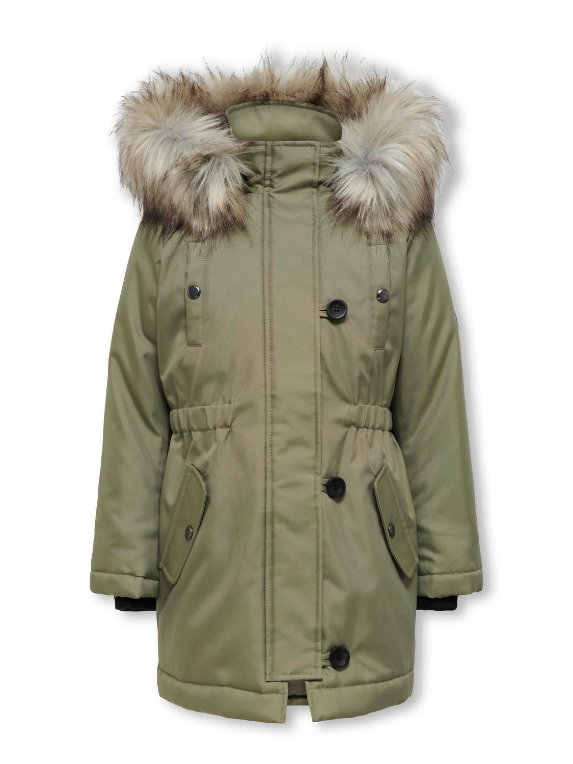 KIDS ONLY Winterjacke »KOGIRIS FUR PARKA OTW« mit Kapuze mit elastischem Taillengummi