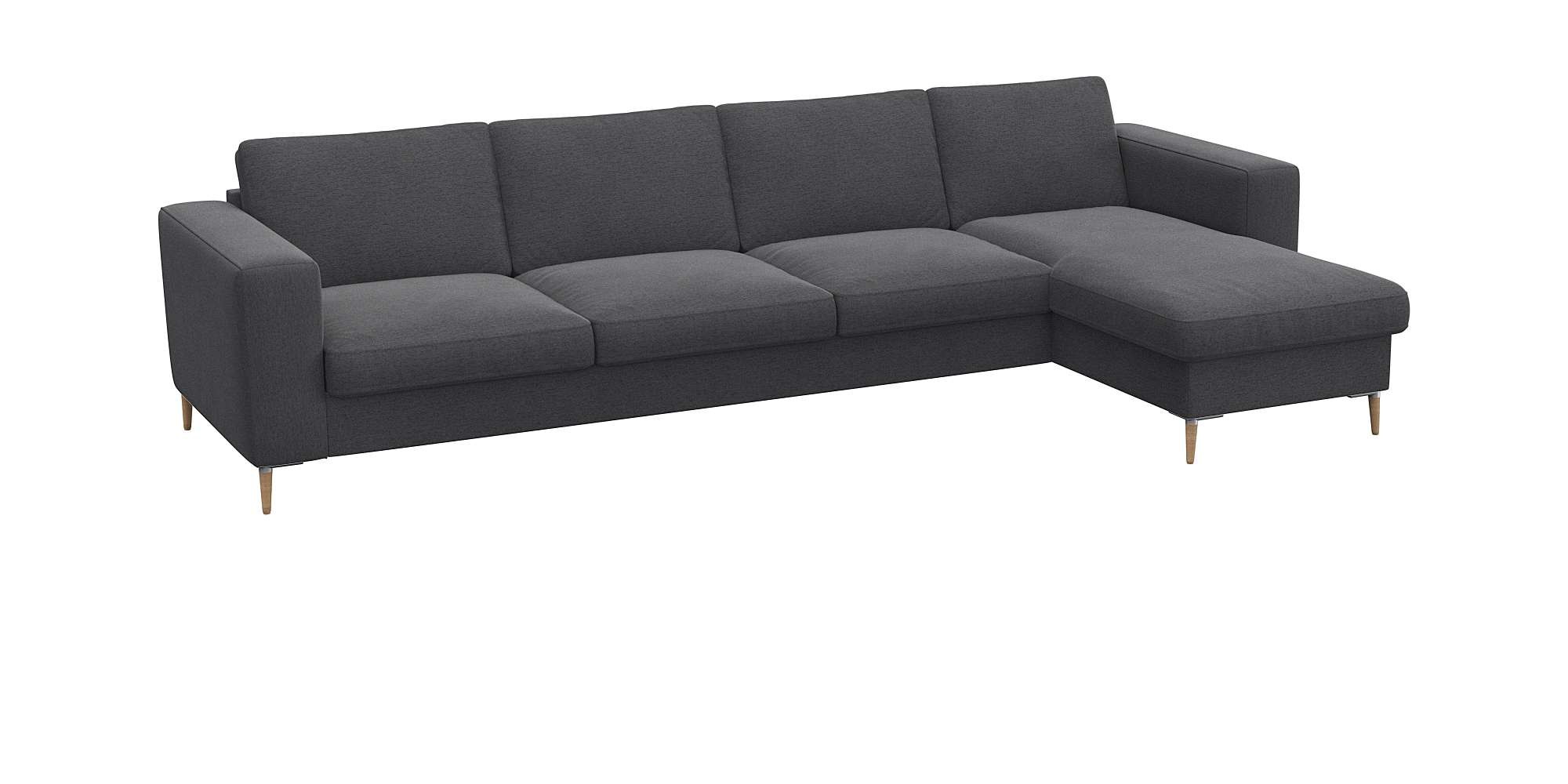 FLEXLUX Ecksofa »Fiore, super Sitzkomfort durch Kaltschaum im Sitz, L-Form«, breite Armlehnen, Füße Alu+ Eiche