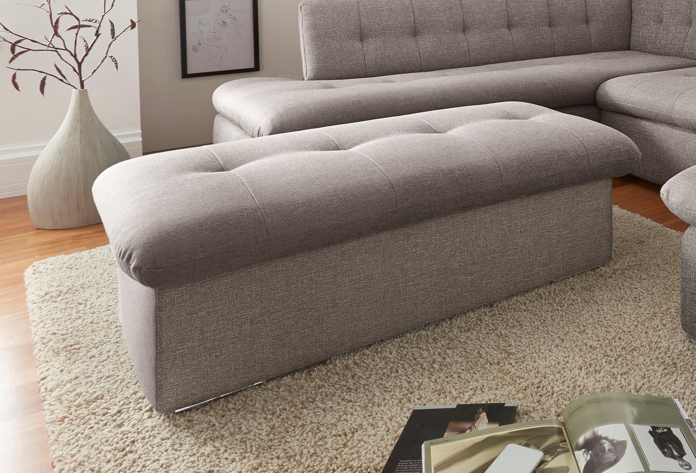TRENDMANUFAKTUR Hocker »Reggae II, Bankhocker mit toller Detailverarbeitung im Sitz«, mit Stauraumfach
