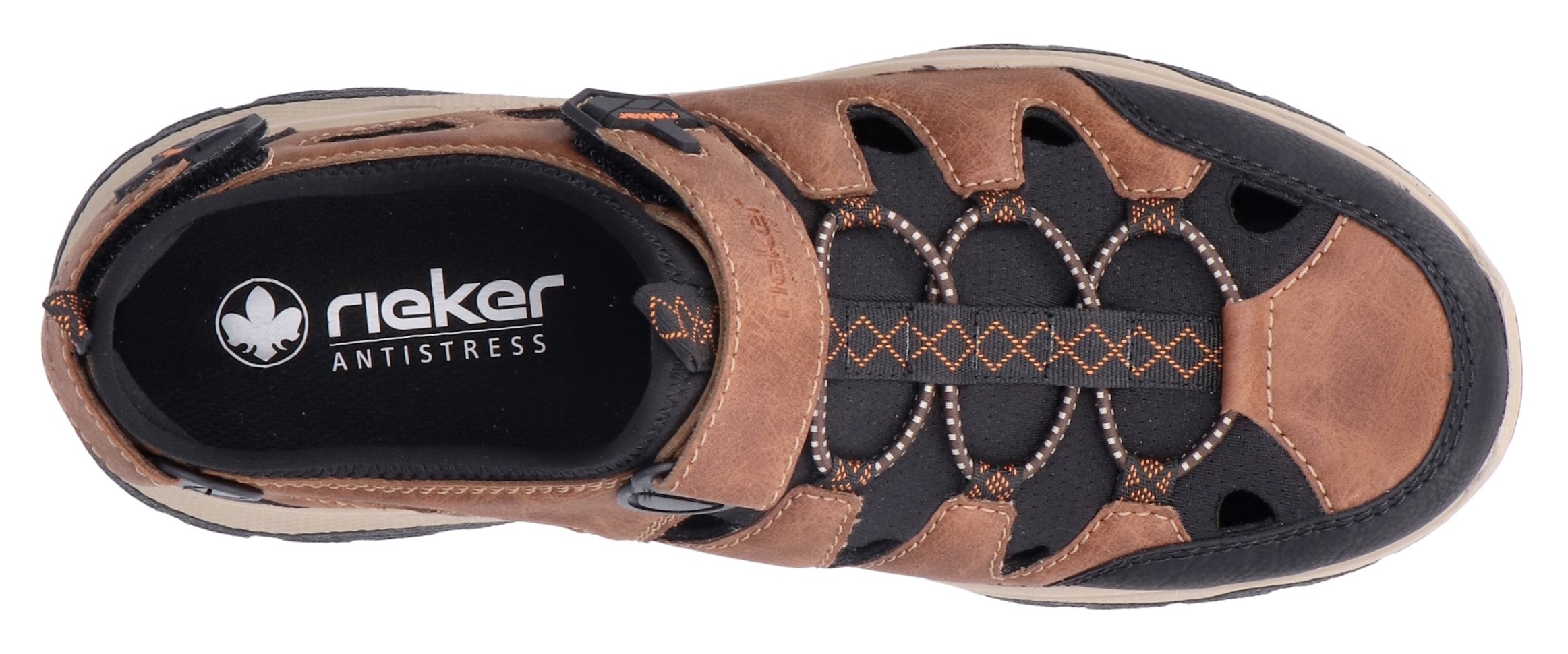 Rieker Slip-On Sneaker, Schlupfschuh, Trekkingschuh, Outdoorschuh mit luftigen Lochungen