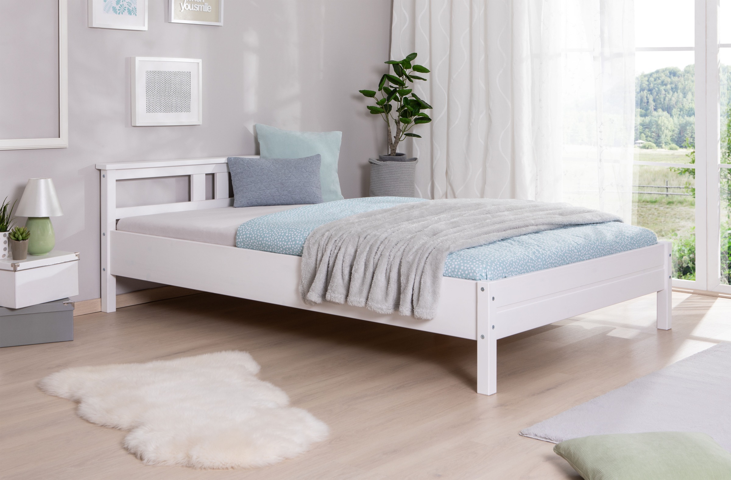 Ticaa Futonbett »Merci«, Einzelbett, aus Kiefer Massivholz, inkl. Rollrost günstig online kaufen
