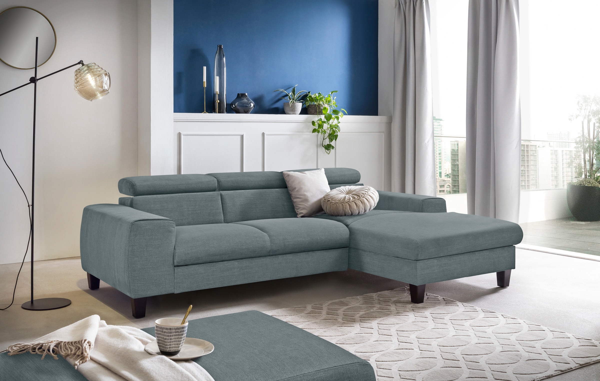COTTA Ecksofa "Morven L-Form mit Kopfteilverstellung" wahlweise mit Bettfun günstig online kaufen