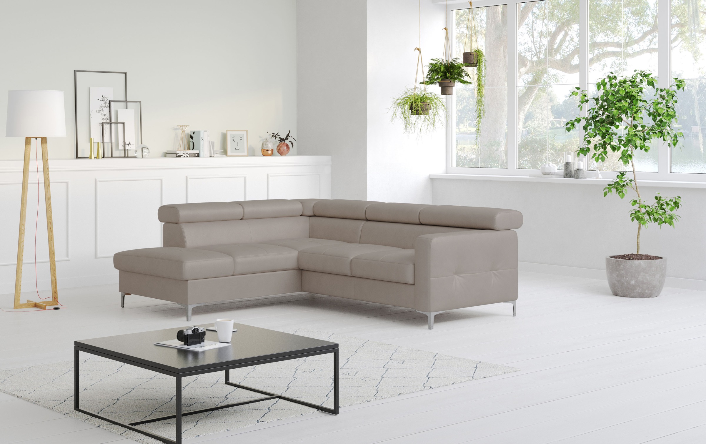 COTTA Ecksofa »Sammy L-Form«, mit Kopfteilverstellung, wahlweise mit Bettfunktion & Bettkasten