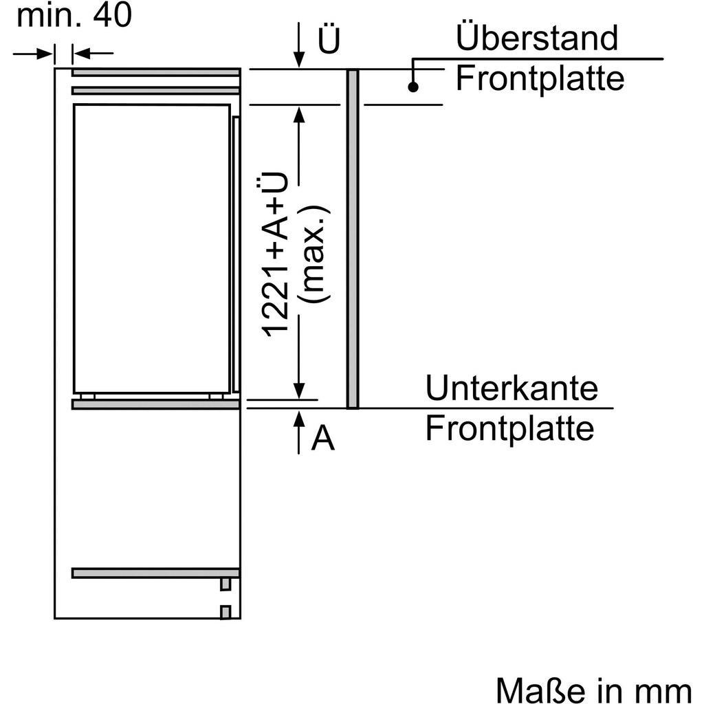 NEFF Einbaukühlschrank »KI2423FE0«, KI2423FE0, 122,1 cm hoch, 55,8 cm breit