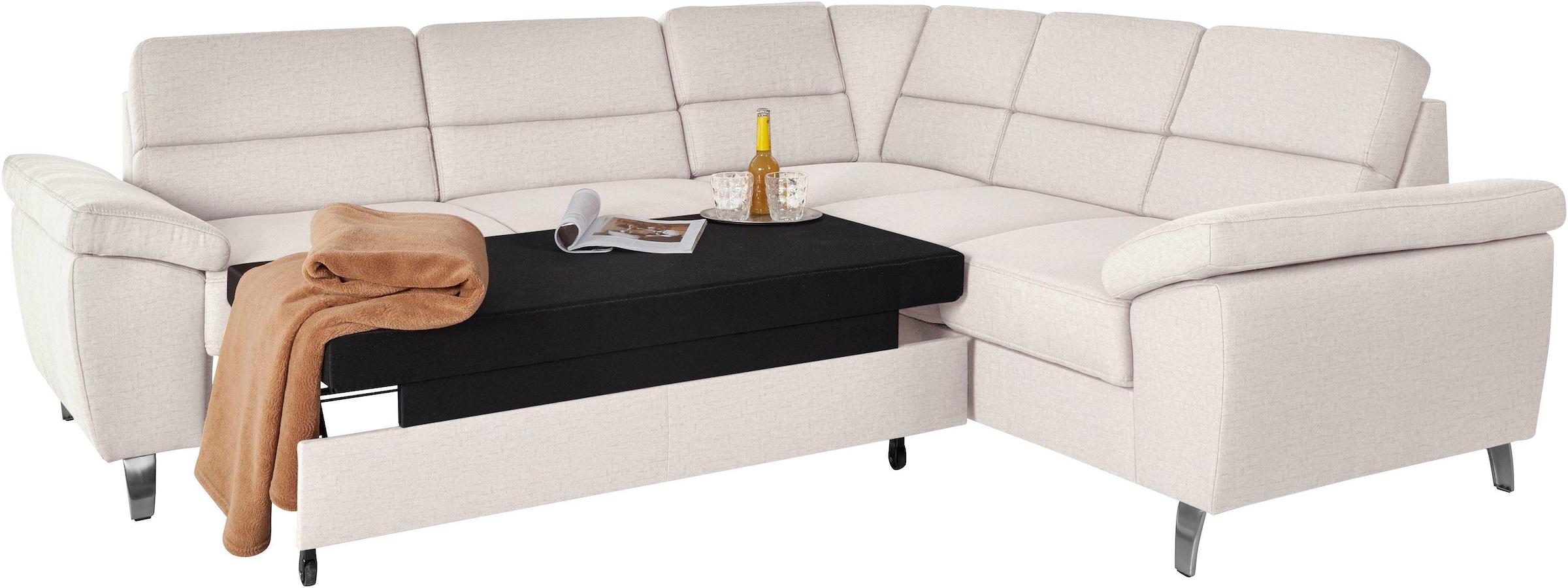 sit&more Ecksofa »Sorano L-Form«, wahlweise mit Bett- und Relaxfunktion, inkl. Bettkasten