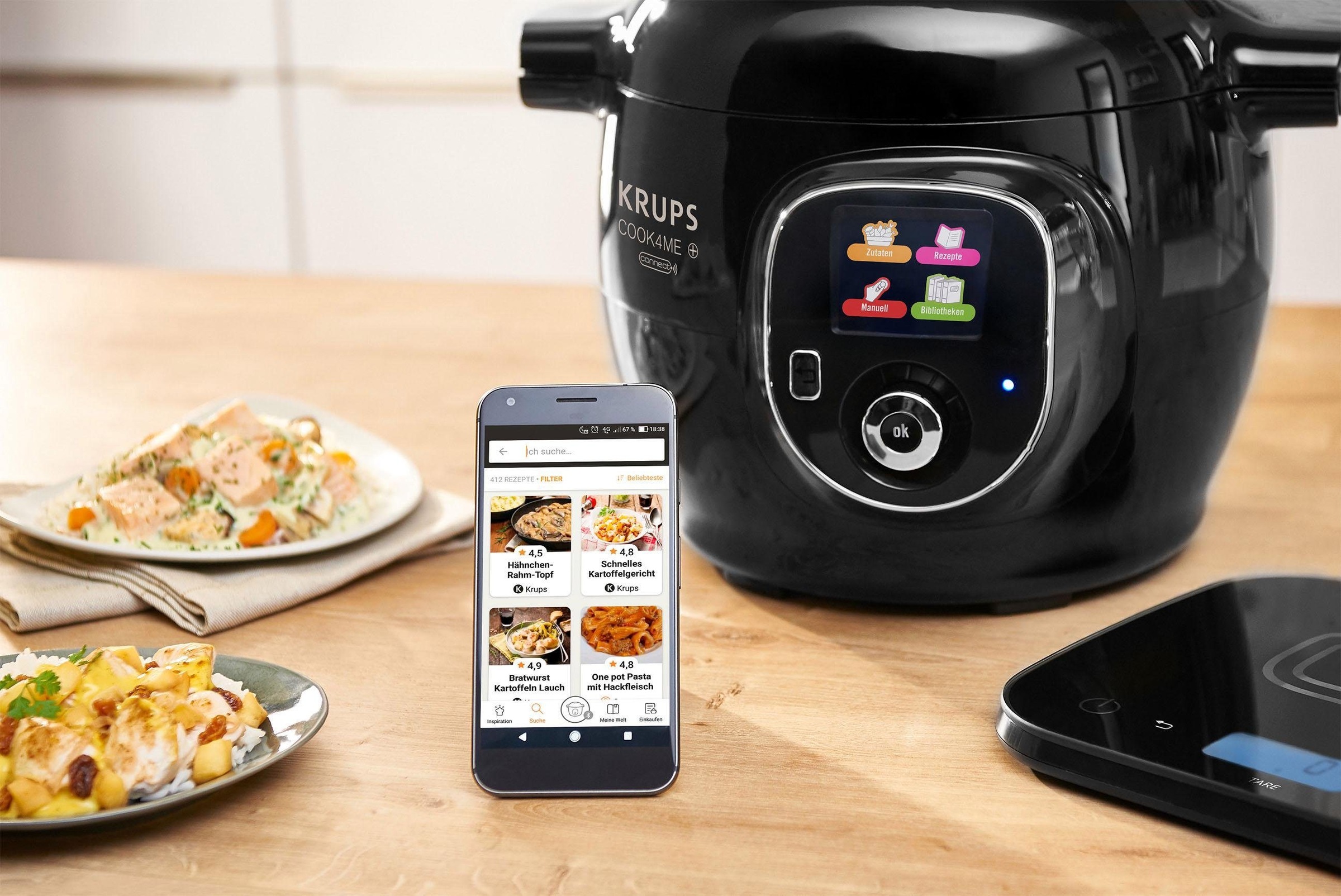 Krups Multikocher »CZ8568 Cook4Me+ Grameez«, vernetzte Waage, 300 Rezepte, 6 Programme, kompatibel mit Cook4Me-App