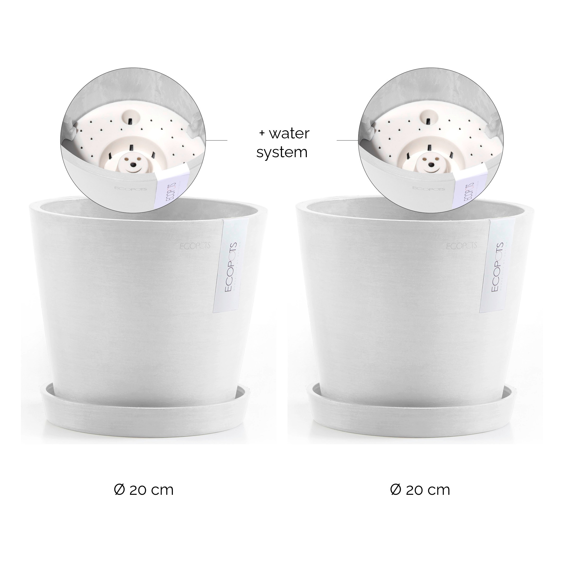 ECOPOTS Blumentopf »Amsterdam«, (Set, 2 St.), mit passenden Untersetzern