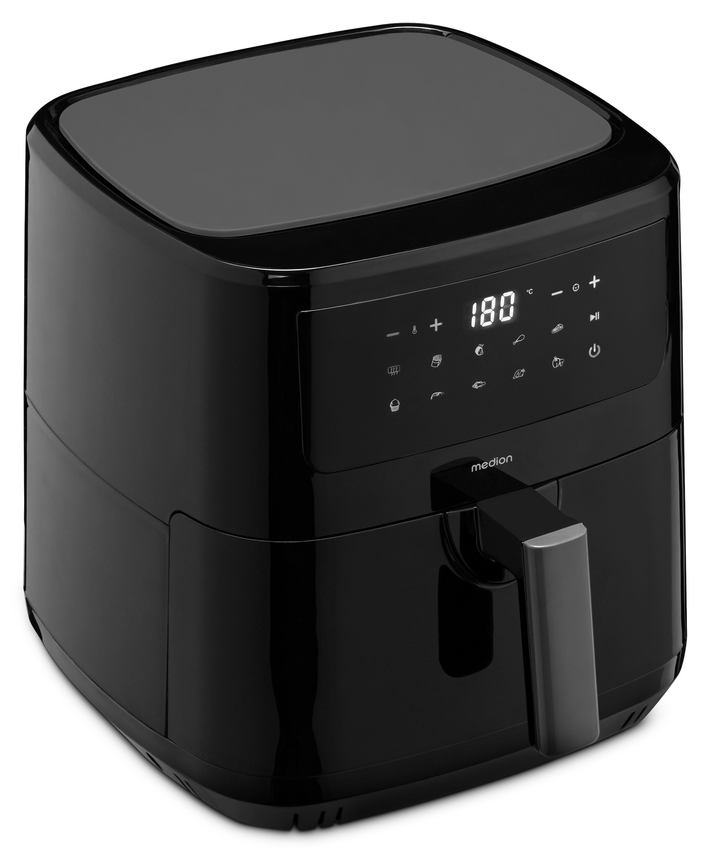 Medion® Heißluftfritteuse »P10 XL (MD 11750), 6,8 L Korbvolumen, 9 Automatikprogramme, Vorheizen«, 2000 W, Fassungsvermögen 6,8 l, Temperatur einstellbar 50 - 200 °C, ILAG Beschichtung, Timer
