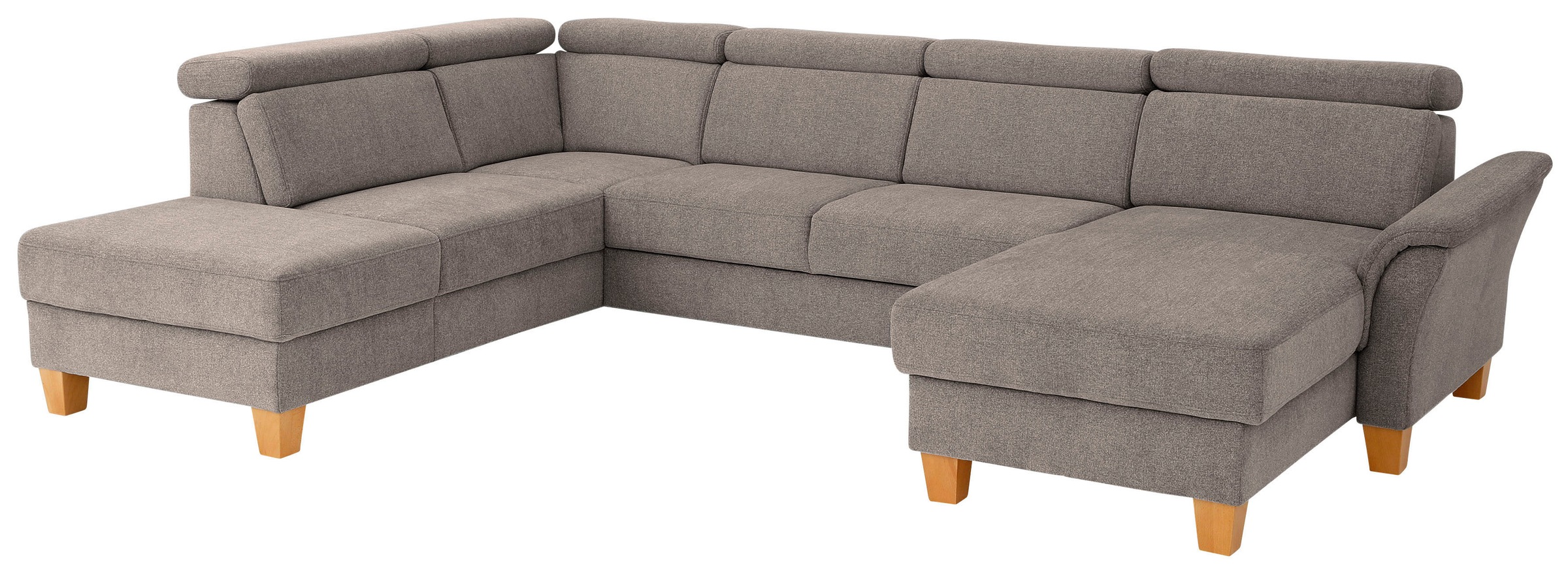 Home affaire Wohnlandschaft »Conville U-Form«, Kopfteilverstellung wahlweise mit Bettfunktion und Bettkasten