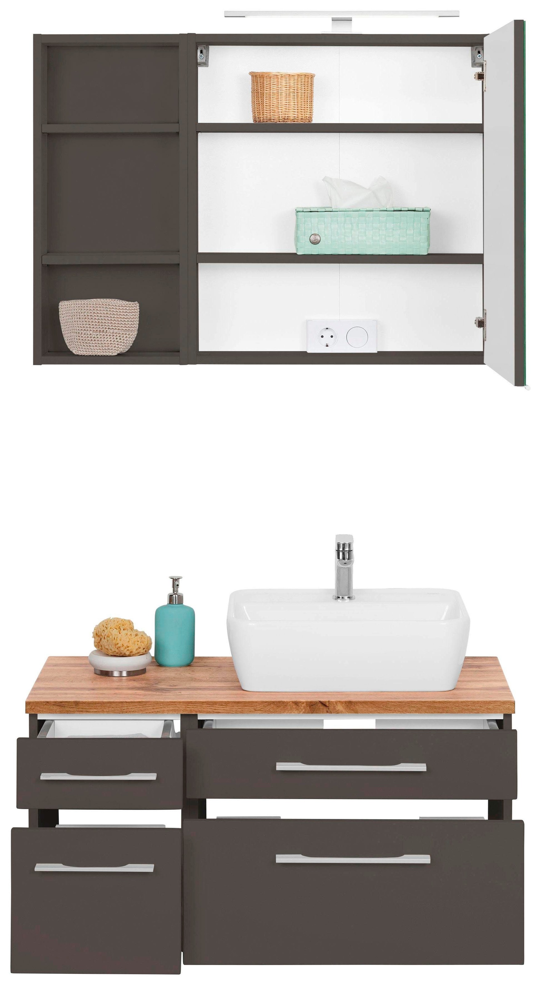 welltime Badmöbel-Set »Davos« 3 Stk. tlg. günstig online kaufen