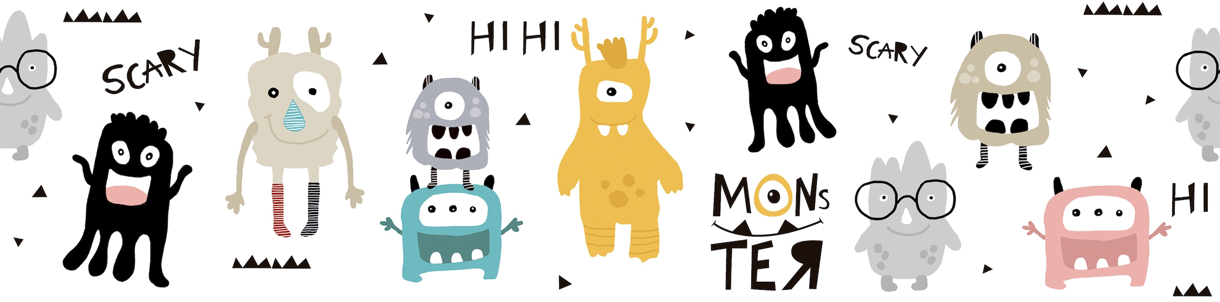 A.S. Création Bordüre »Monster Party«, Motiv-abstrakt-naturalistisch, Tapete Kinder Borte Wohnzimmer Schlafzimmer Küche Design Kinderzimmer